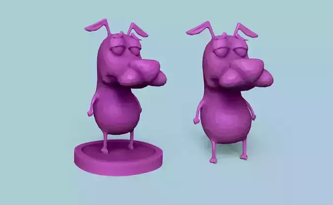 Courage - The Cowardly Dog - Low Poly Printable Miniature