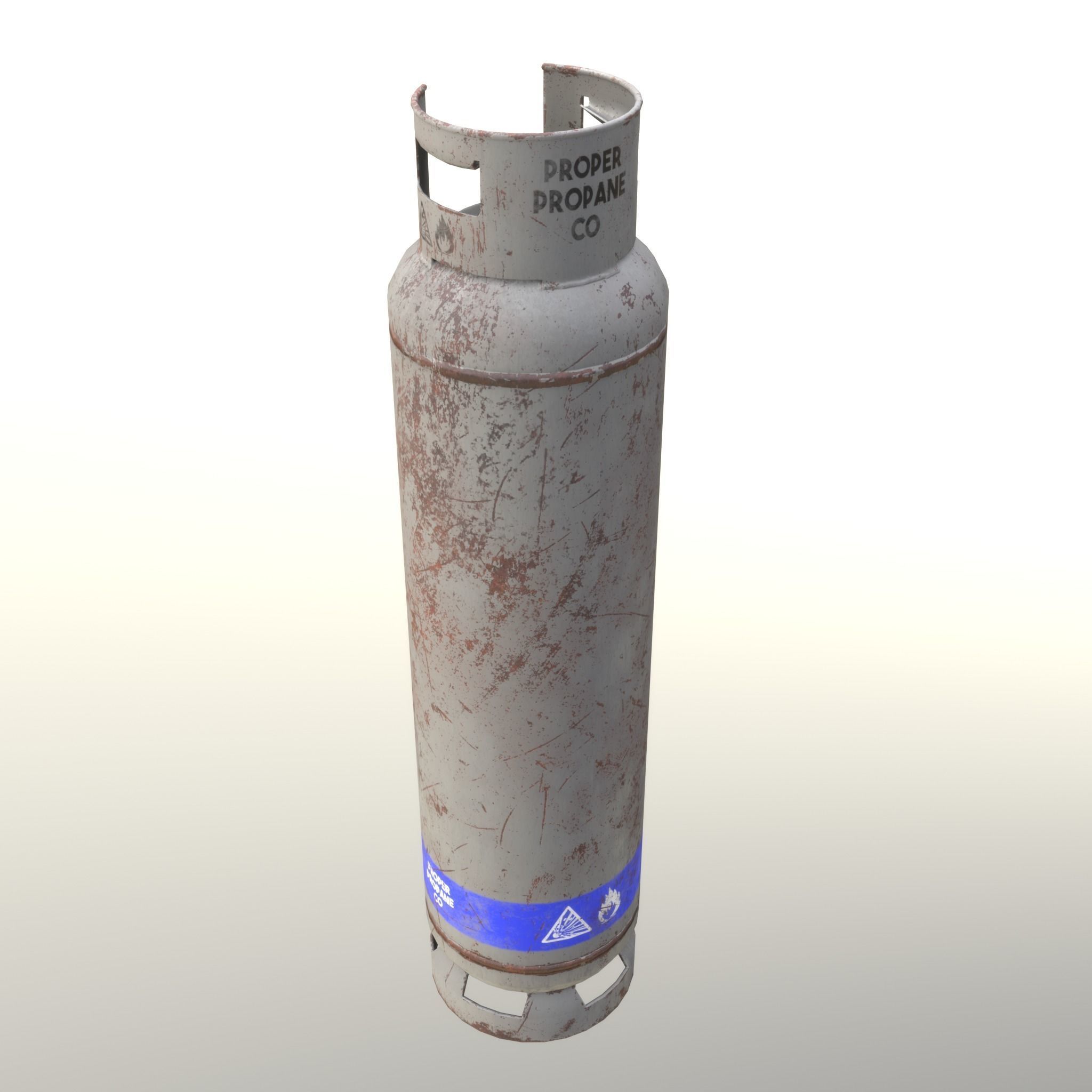Gas Cylinder 33 kg Gray - Clean and Dirty Low-poly 3D model_6
