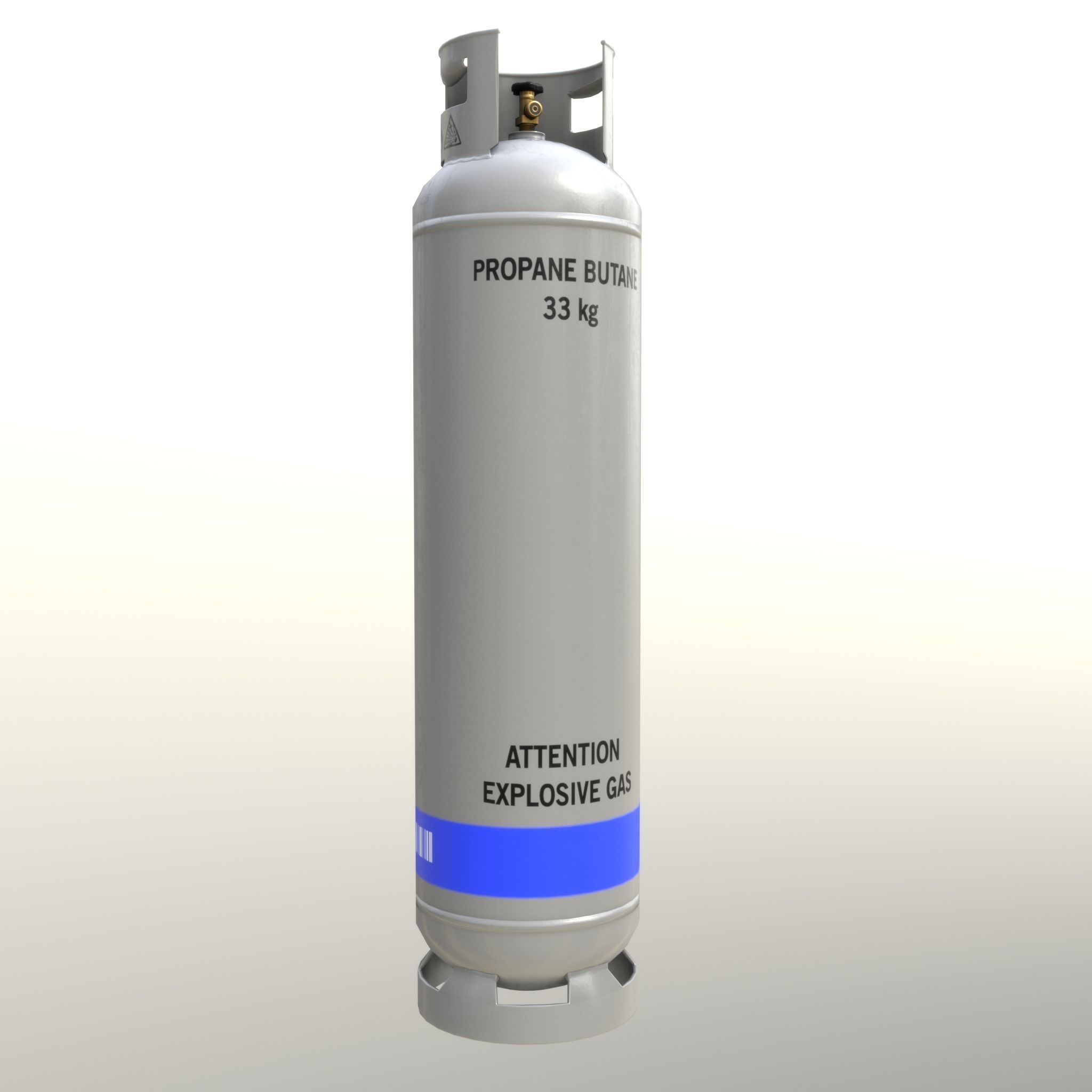 Gas Cylinder 33 kg Gray - Clean and Dirty Low-poly 3D model_1