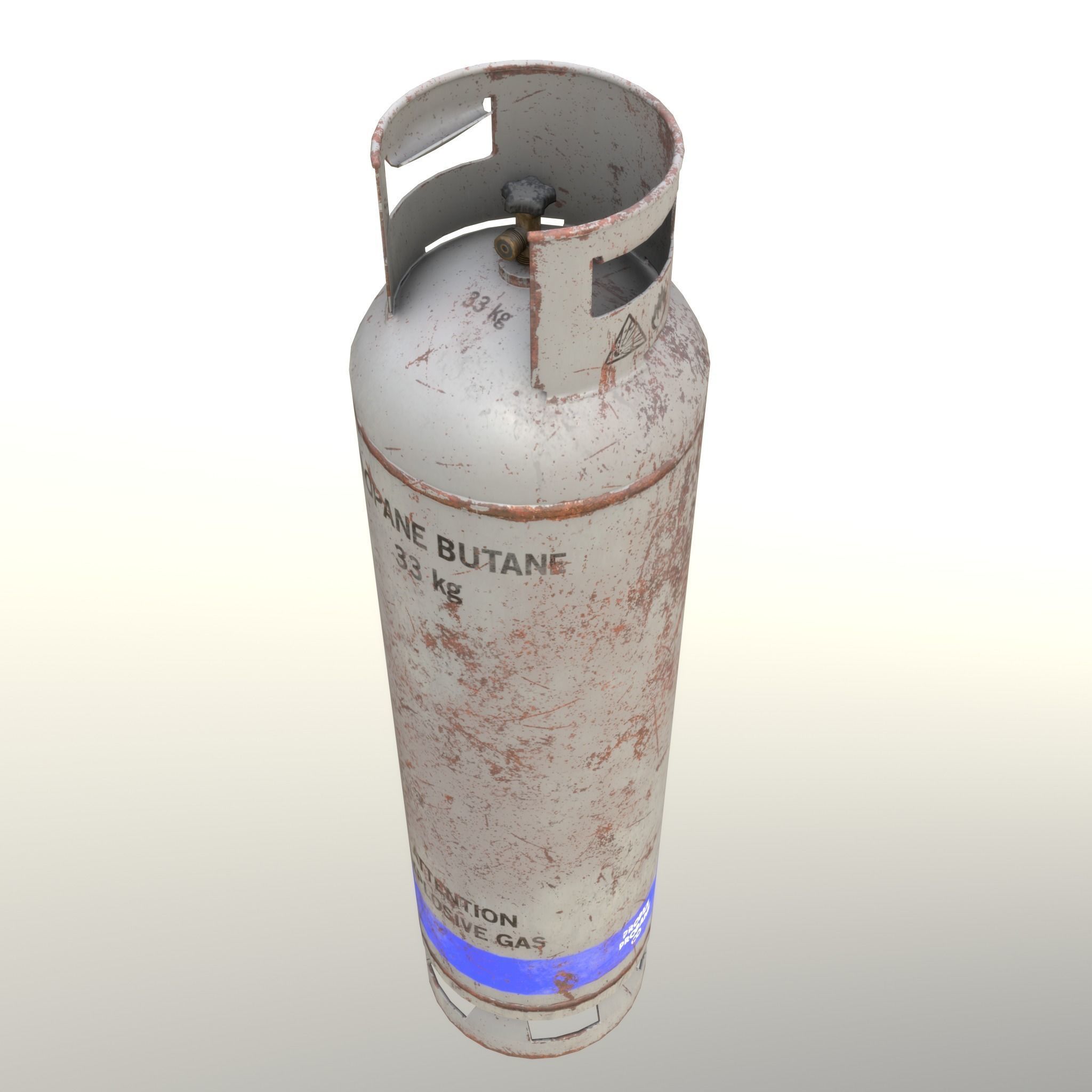 Gas Cylinder 33 kg Gray - Clean and Dirty Low-poly 3D model_4