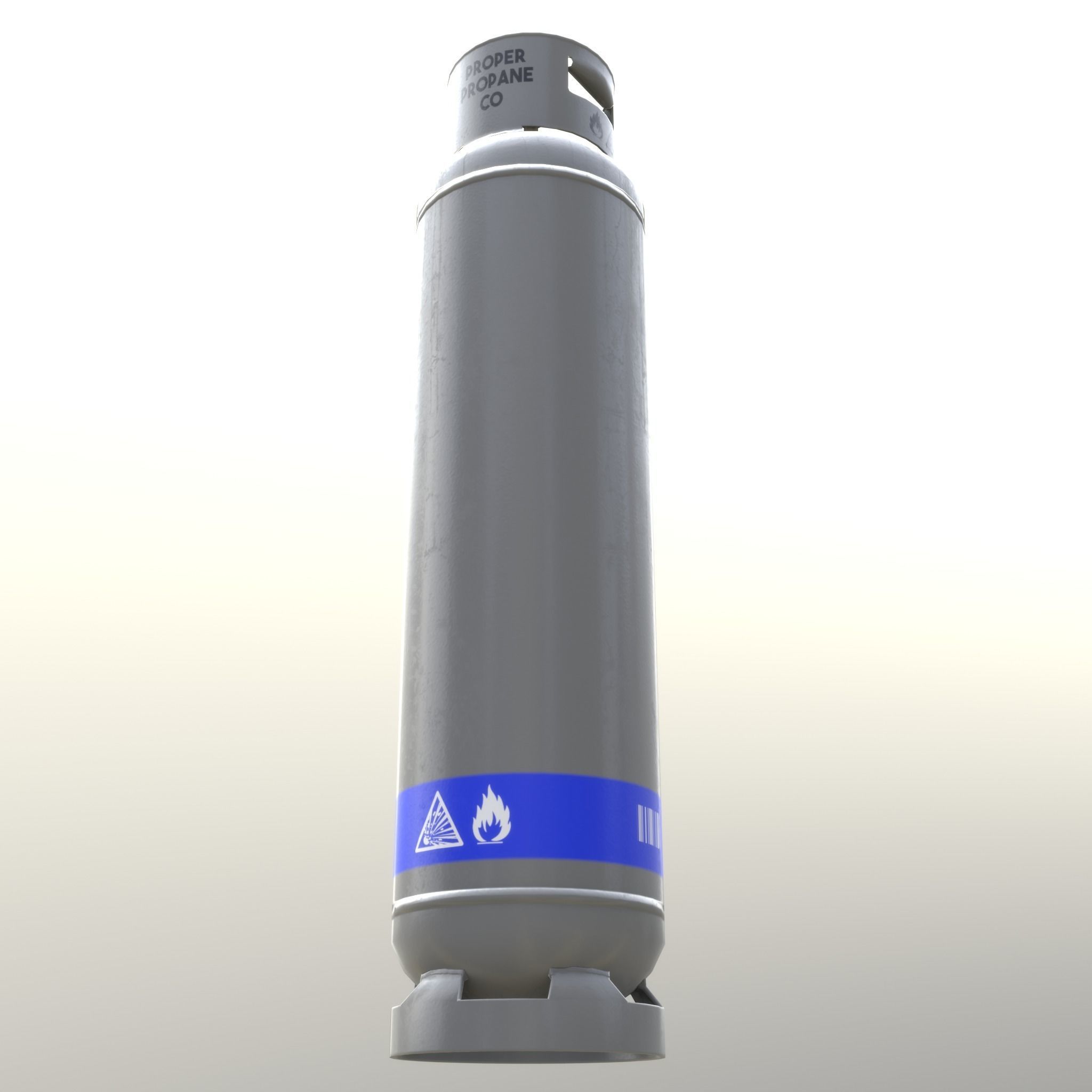 Gas Cylinder 33 kg Gray - Clean and Dirty Low-poly 3D model_7