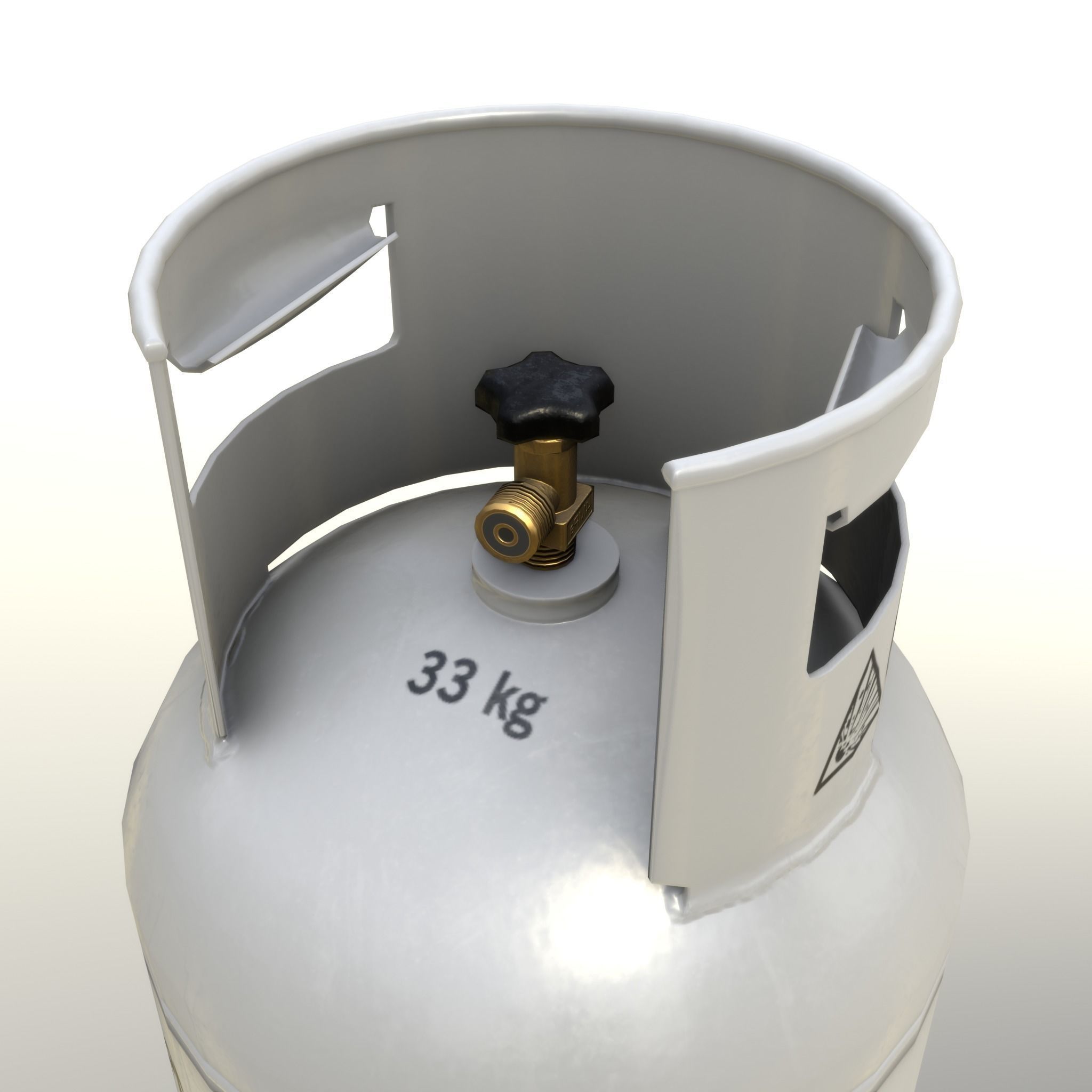 Gas Cylinder 33 kg Gray - Clean and Dirty Low-poly 3D model_22