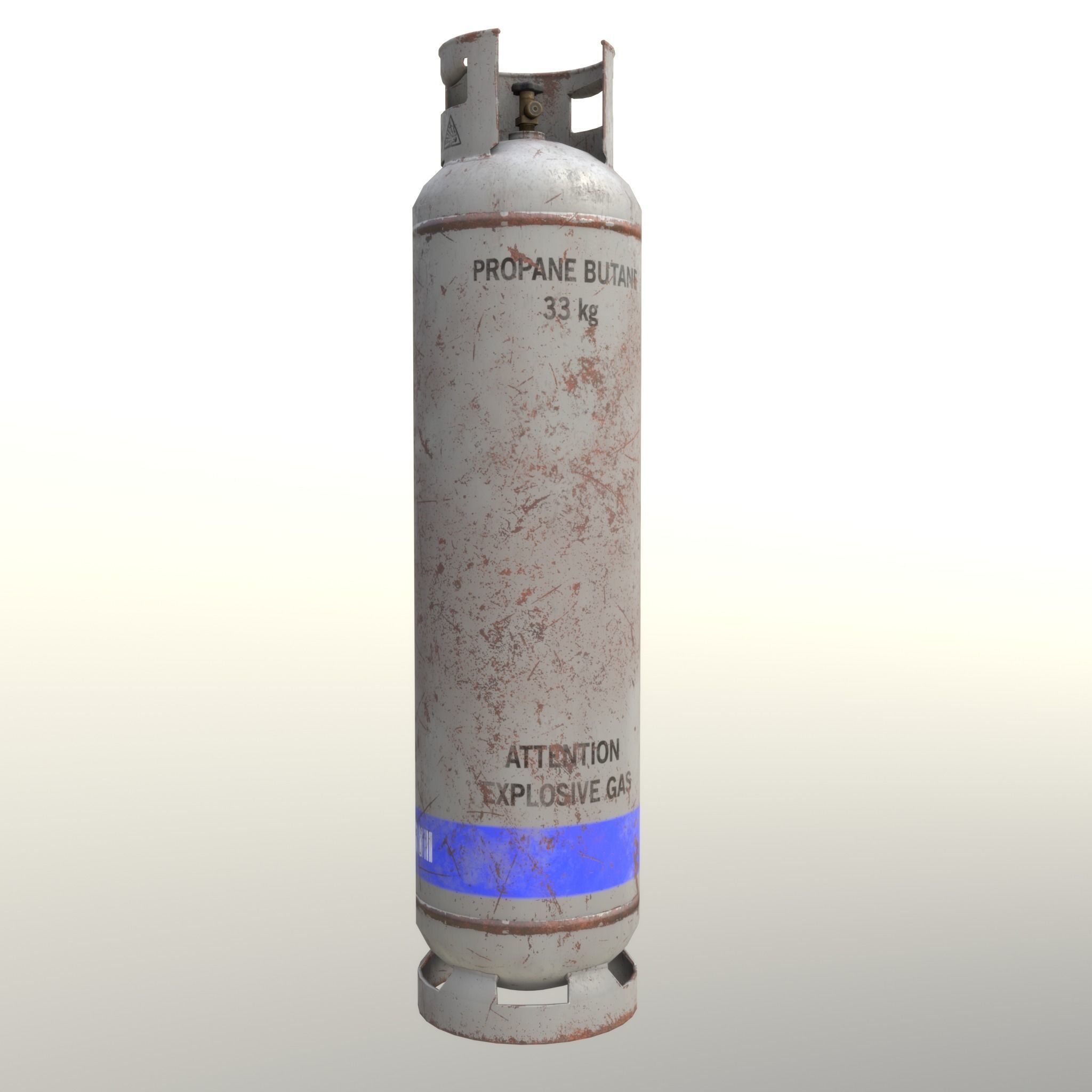 Gas Cylinder 33 kg Gray - Clean and Dirty Low-poly 3D model_2