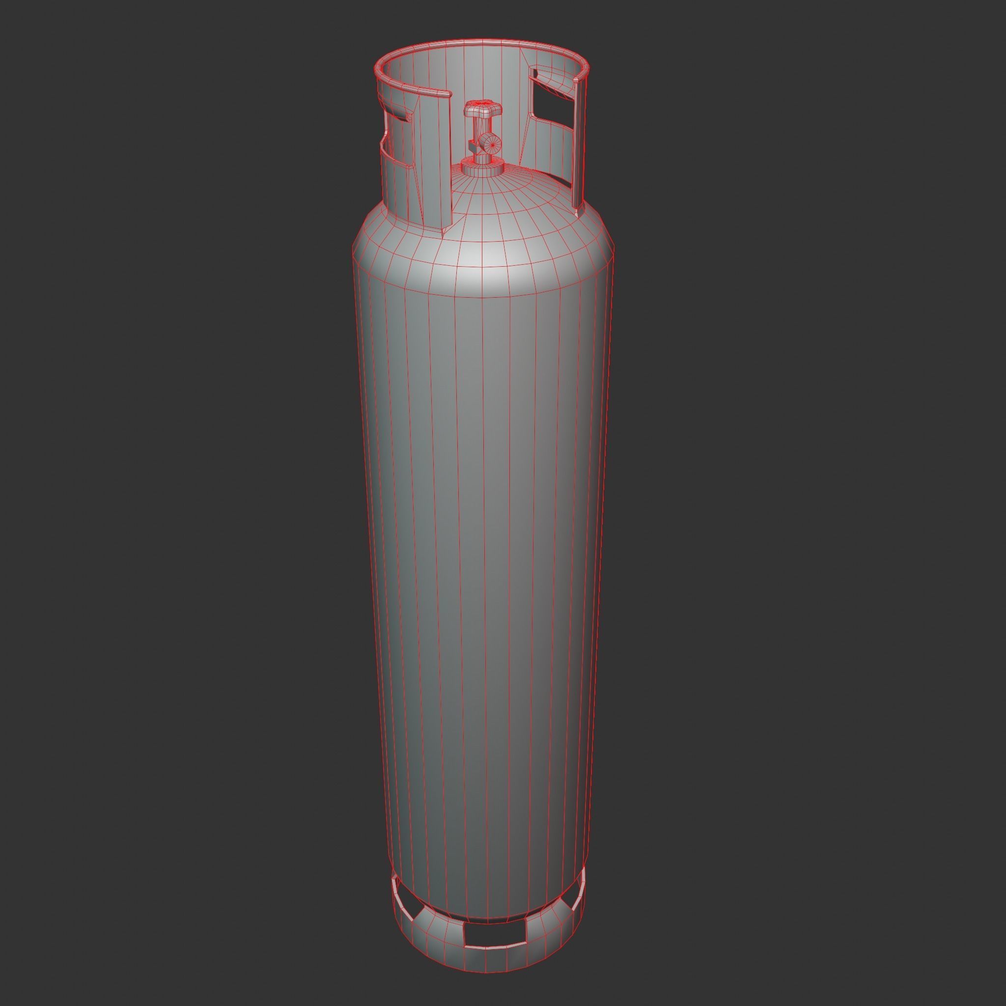 Gas Cylinder 33 kg Gray - Clean and Dirty Low-poly 3D model_21