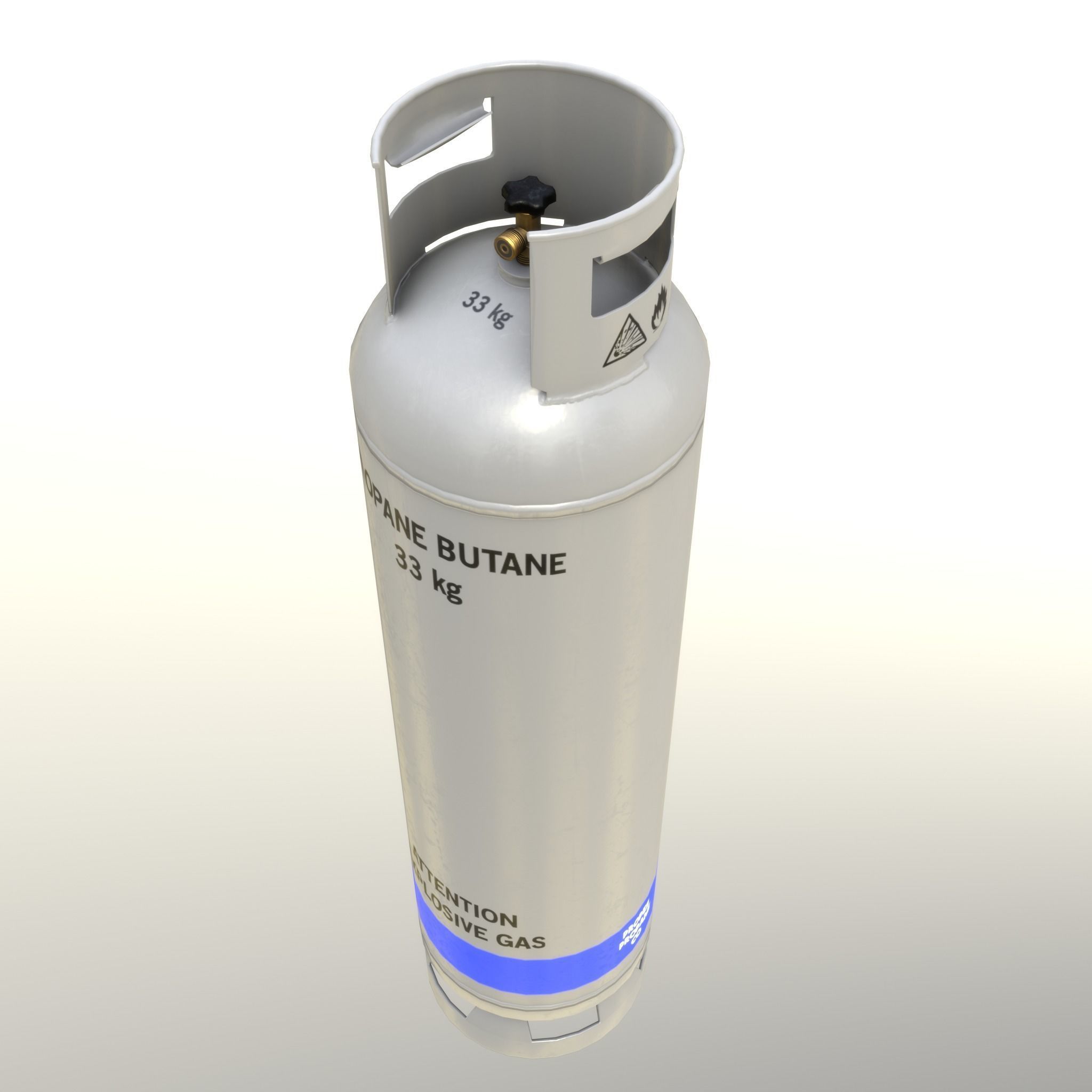 Gas Cylinder 33 kg Gray - Clean and Dirty Low-poly 3D model_3