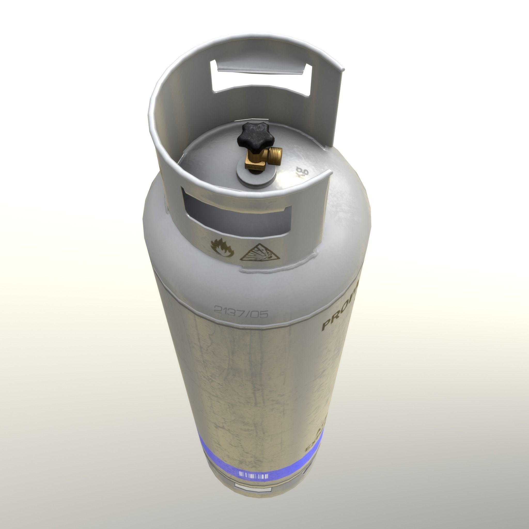 Gas Cylinder 33 kg Gray - Clean and Dirty Low-poly 3D model_9