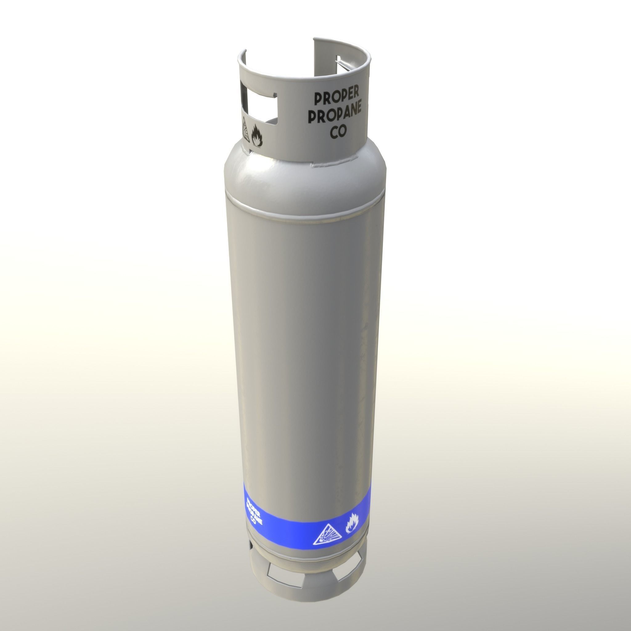 Gas Cylinder 33 kg Gray - Clean and Dirty Low-poly 3D model_5