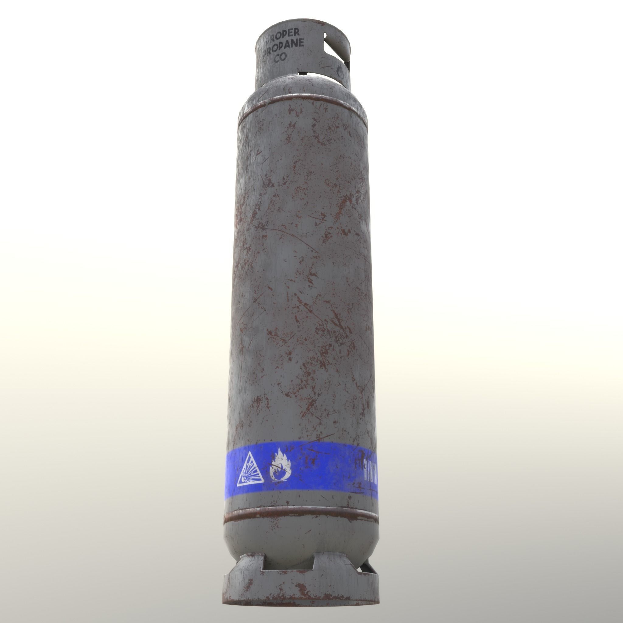 Gas Cylinder 33 kg Gray - Clean and Dirty Low-poly 3D model_8