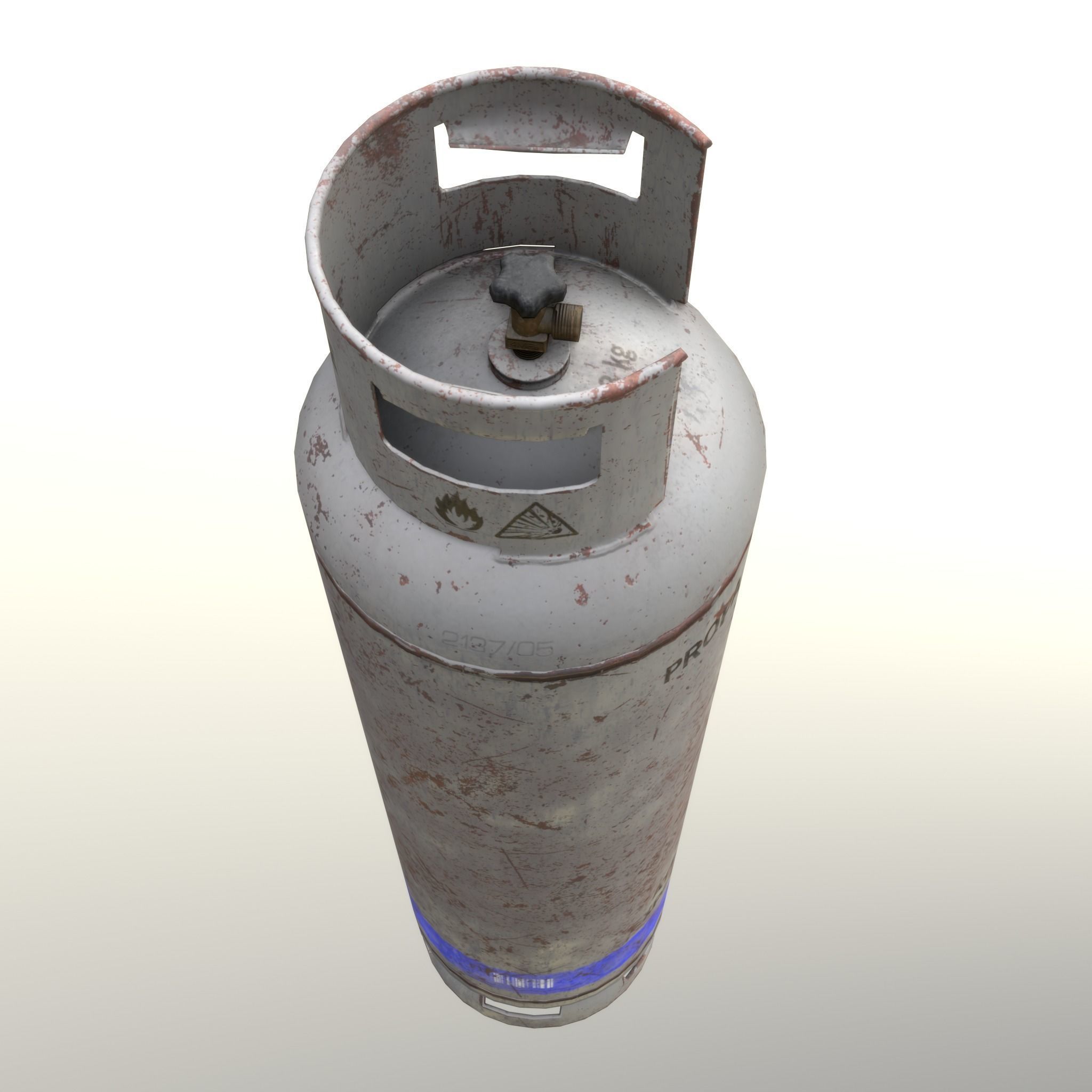 Gas Cylinder 33 kg Gray - Clean and Dirty Low-poly 3D model_10