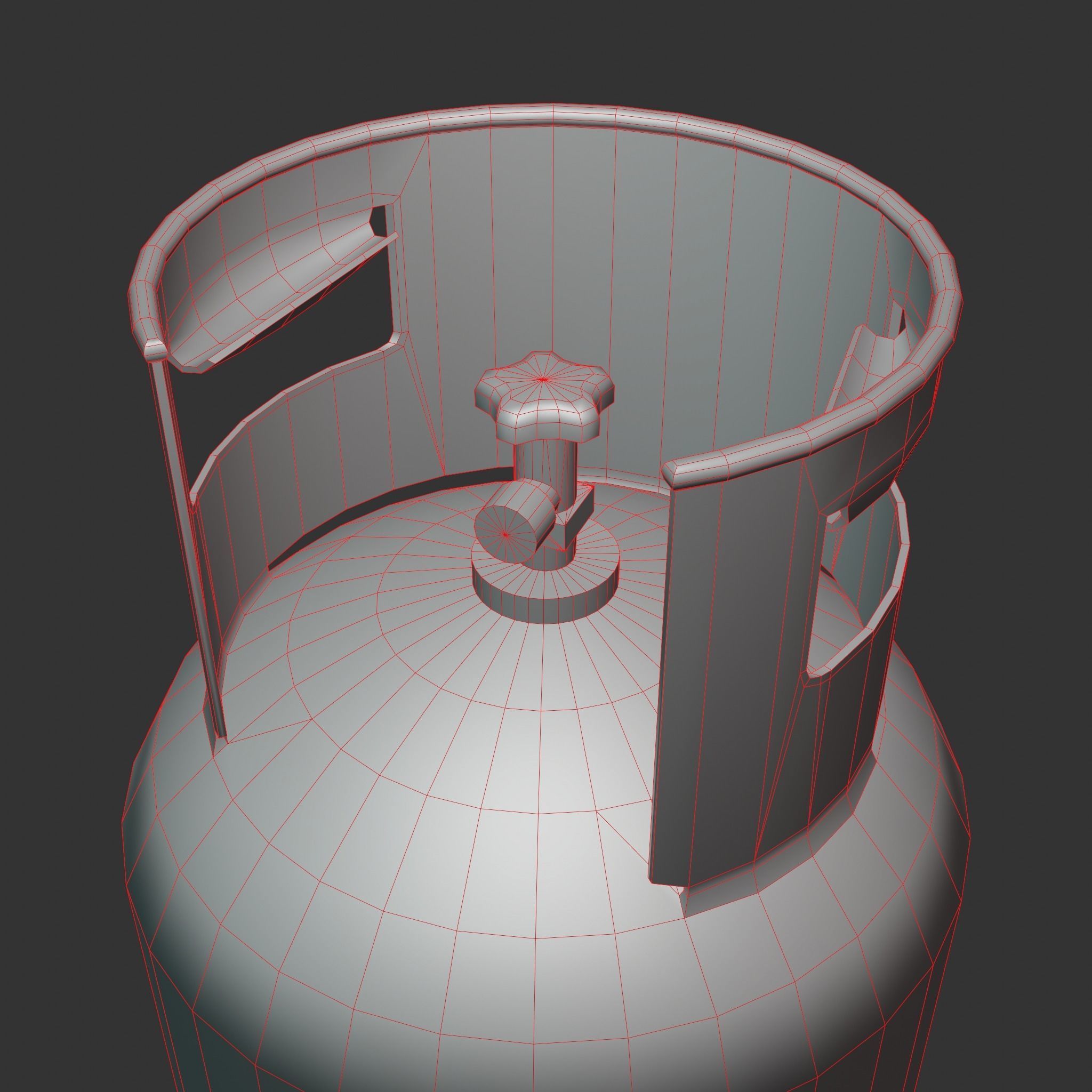 Gas Cylinder 33 kg Gray - Clean and Dirty Low-poly 3D model_23