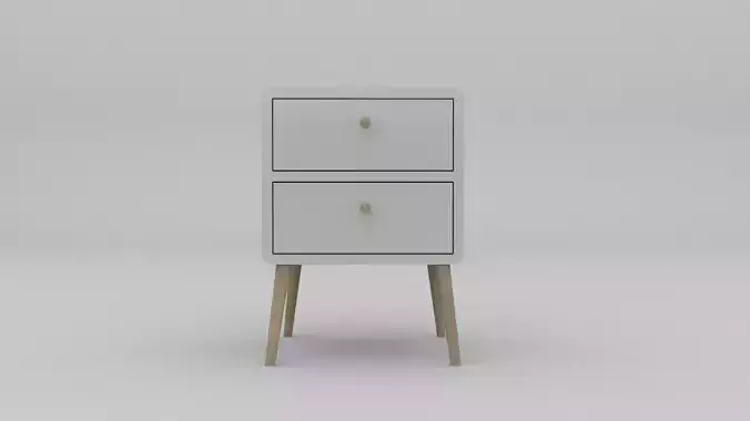  Nightstand High Gloss - Low Poly