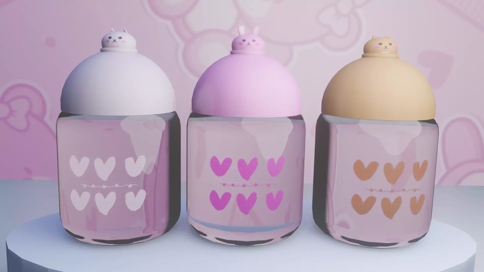 Bottles x3 Free low-poly 3D model