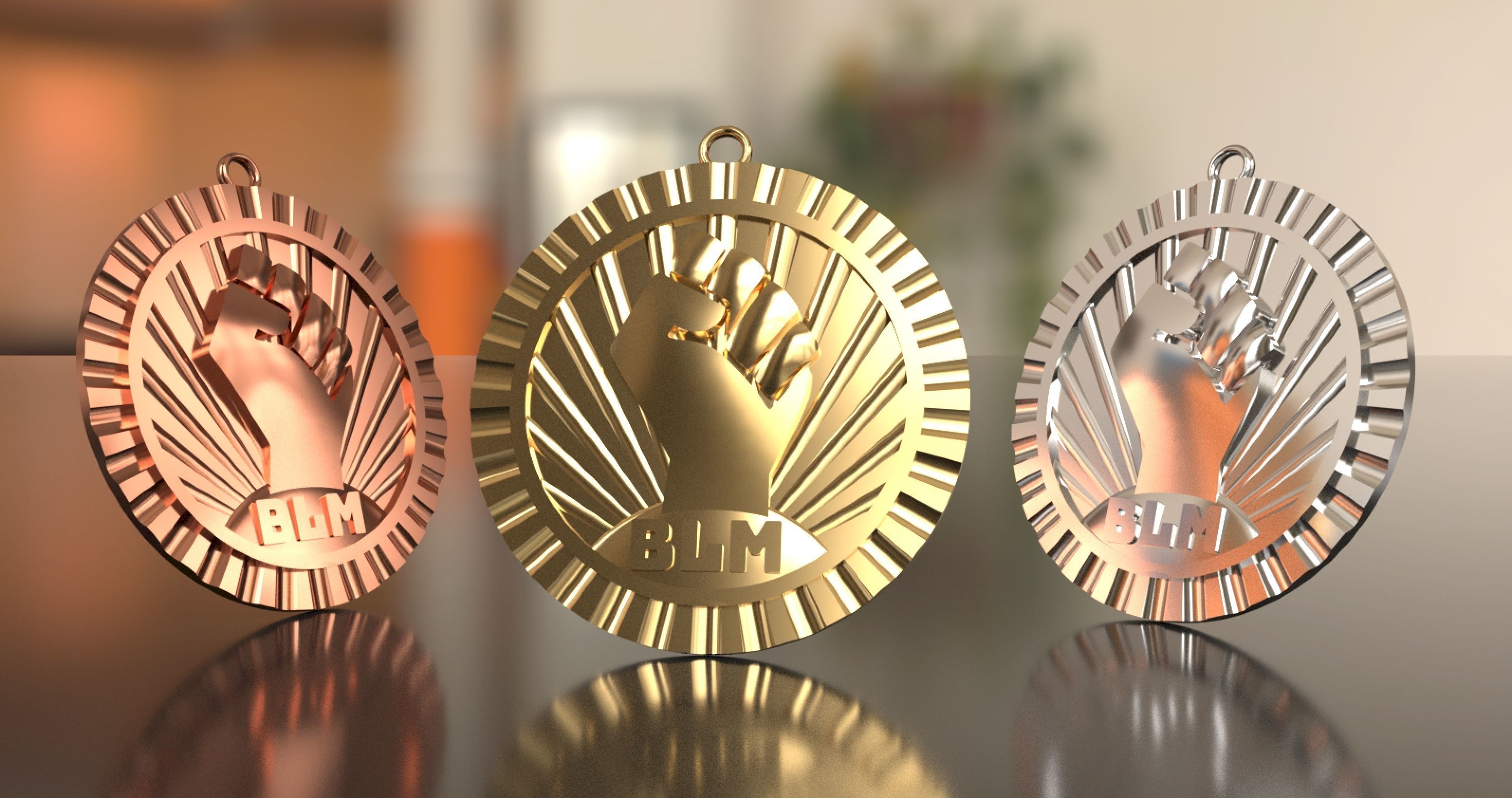 BLM pendant 3D print model_1