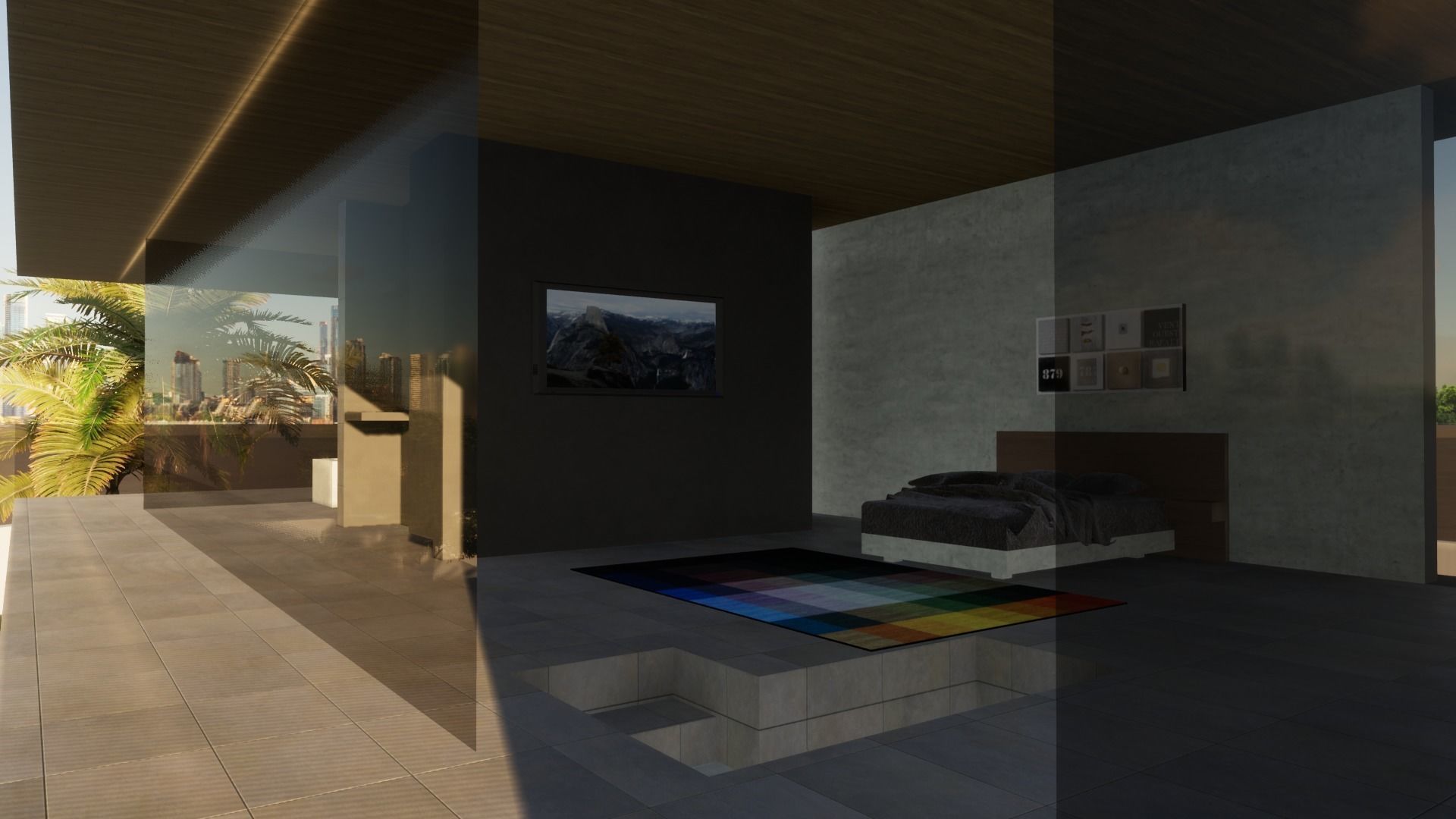 Modern chalet 3D model_2