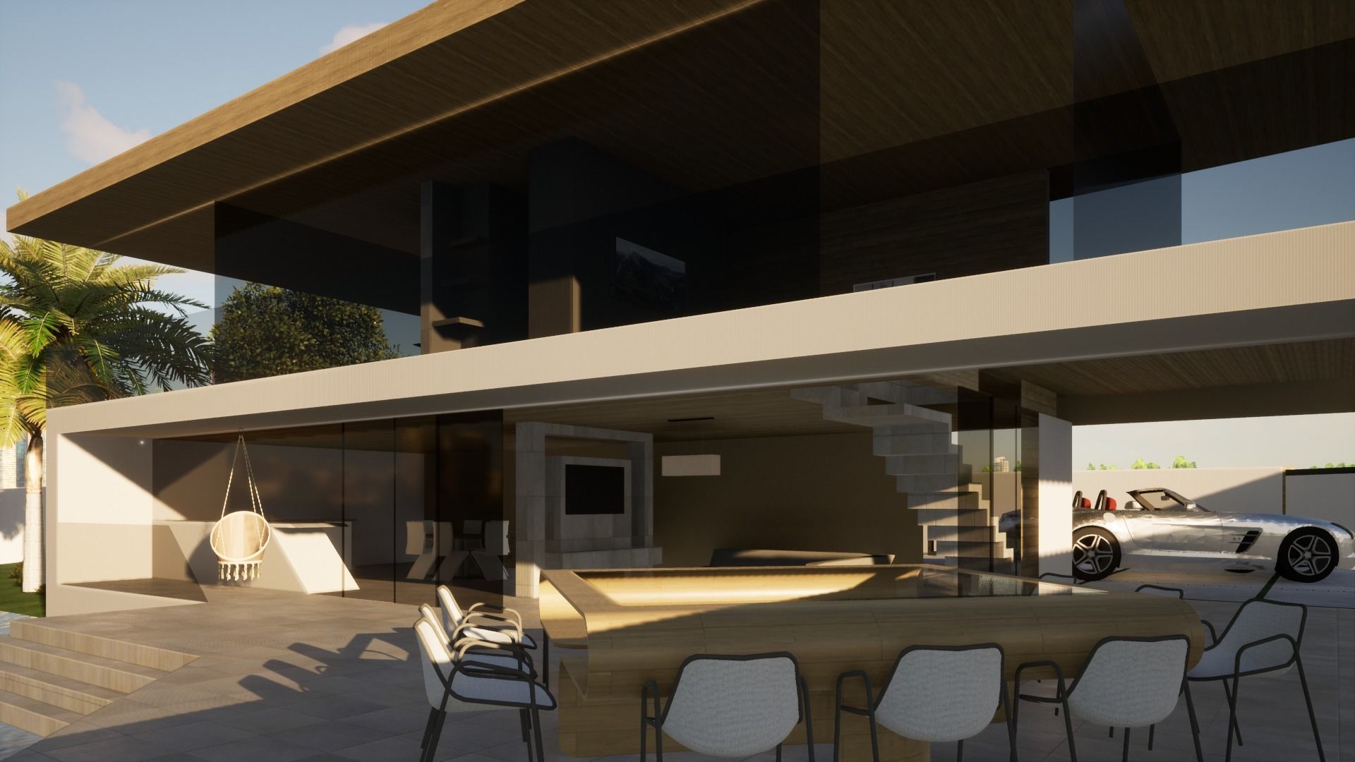 Modern chalet 3D model_6