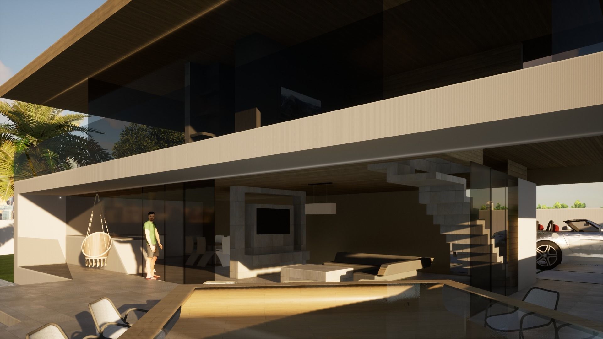 Modern chalet 3D model_5