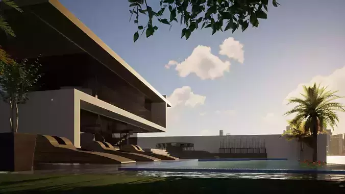 Modern chalet 3D model