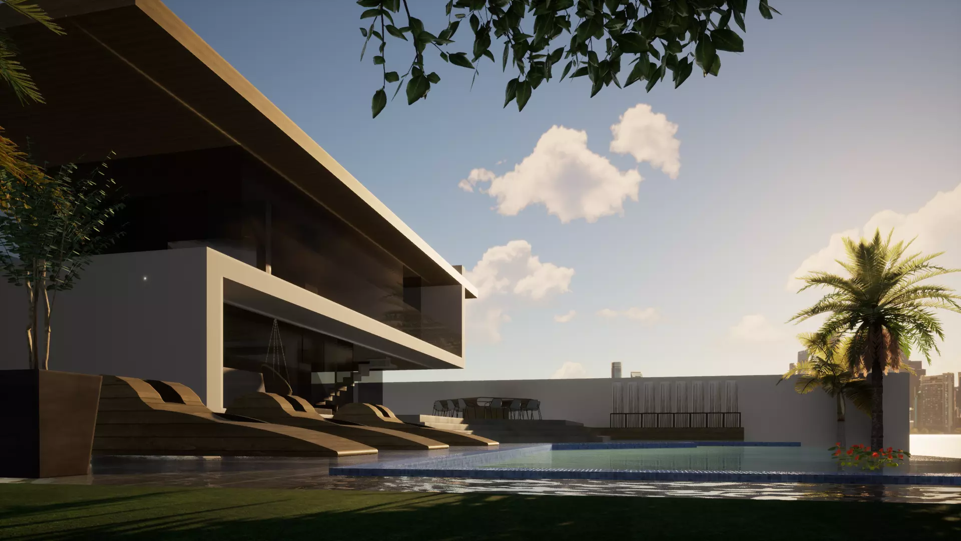 Modern chalet 3D model_0