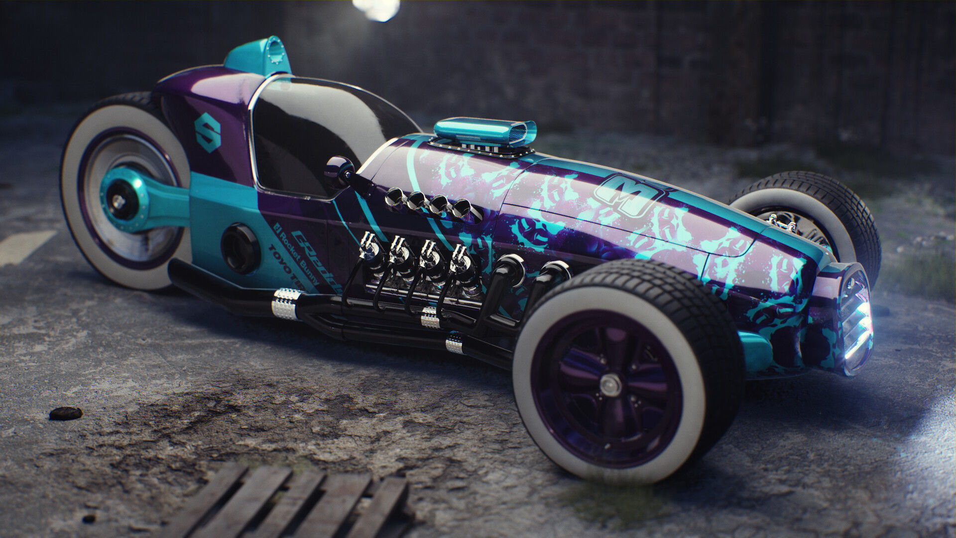 Open-wheel car 3D model_6
