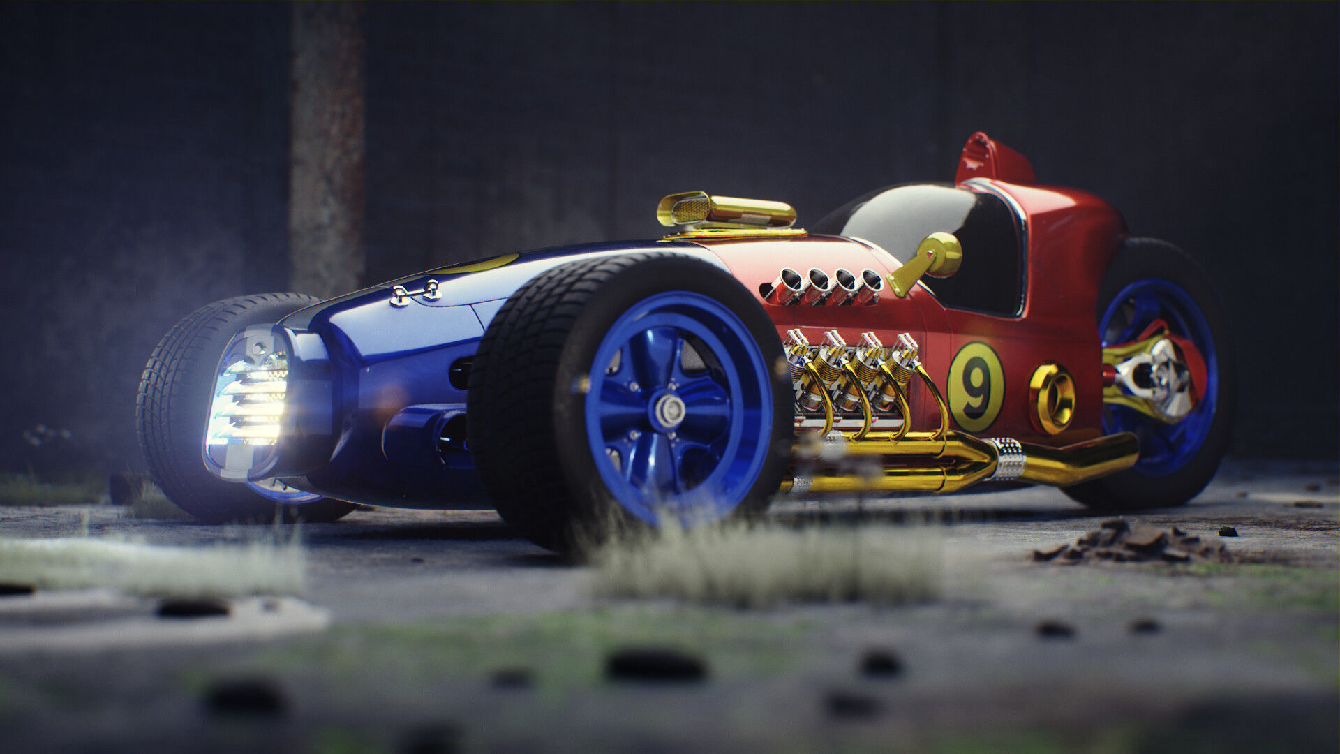 Open-wheel car 3D model_7