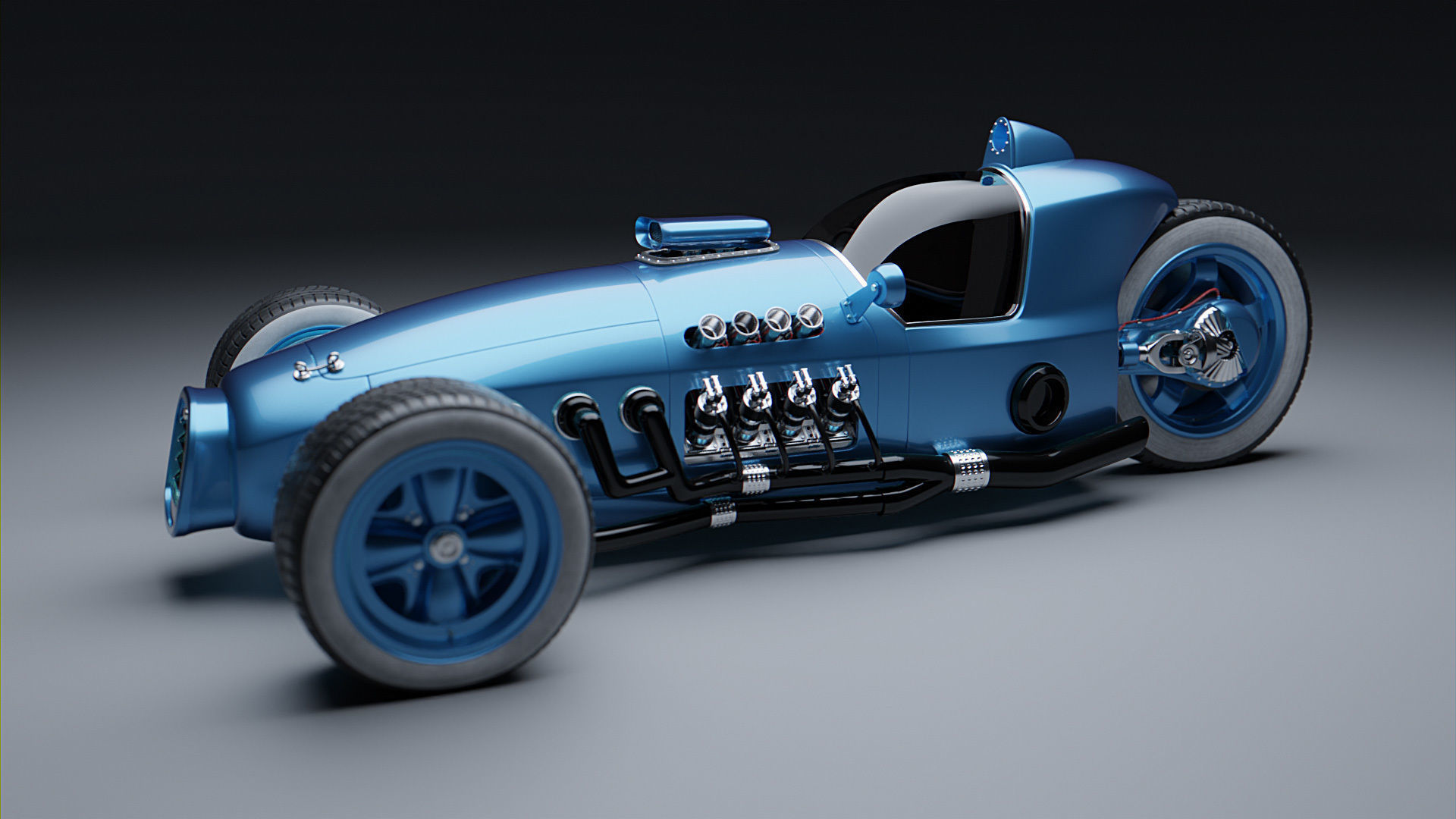 Open-wheel car 3D model_3