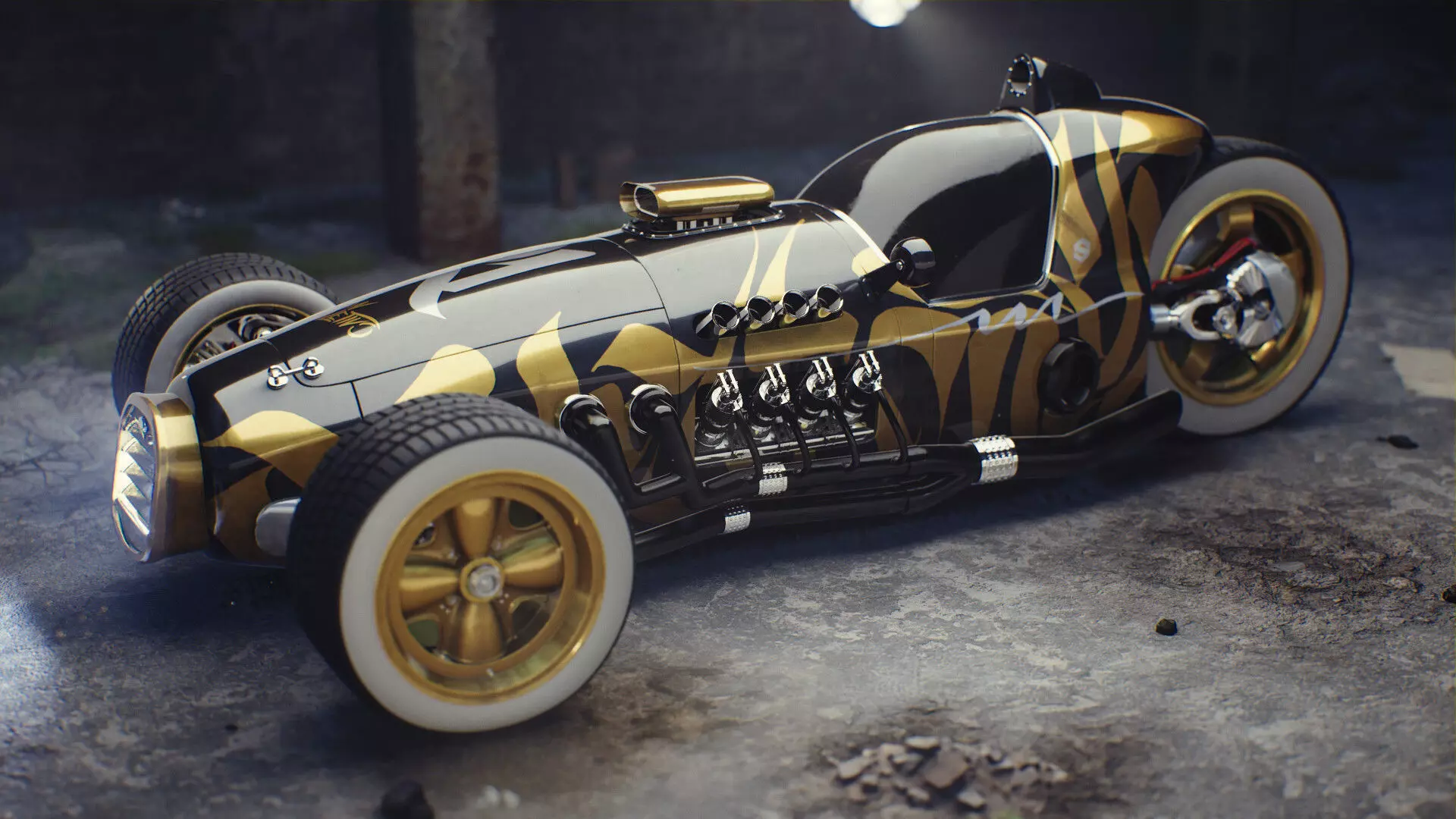 Open-wheel car 3D model_0