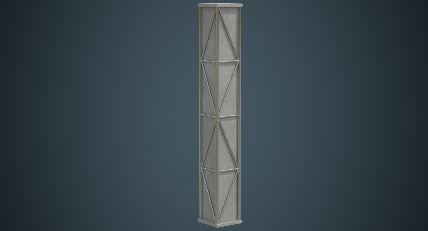 Pillar 1A Low-poly 3D model_1
