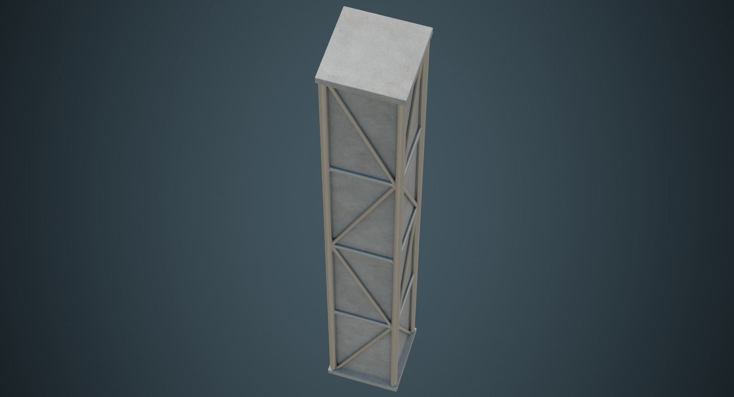 Pillar 1A Low-poly 3D model_2