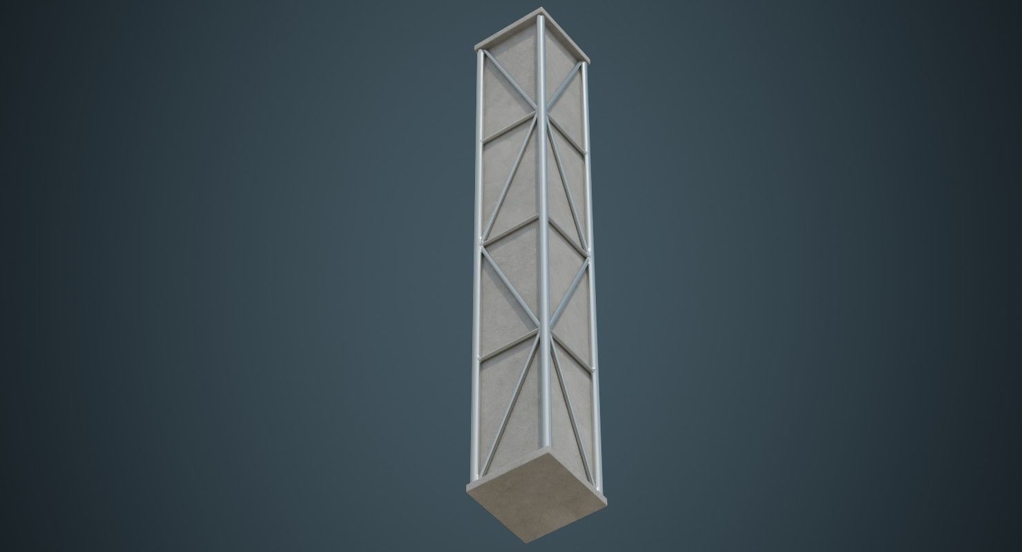 Pillar 1A Low-poly 3D model_4
