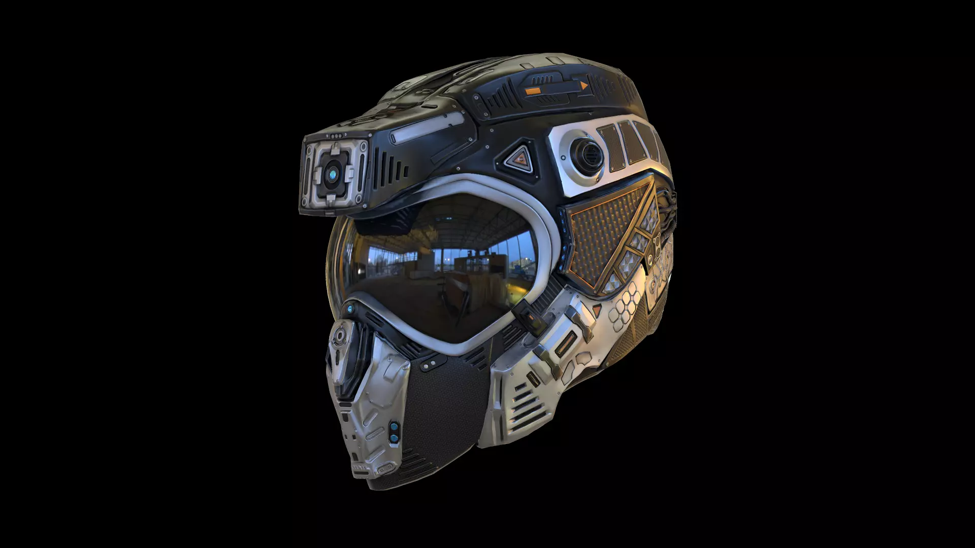Helmet C19 VR  7k Poly Unreal PKG Low-poly 3D model_0