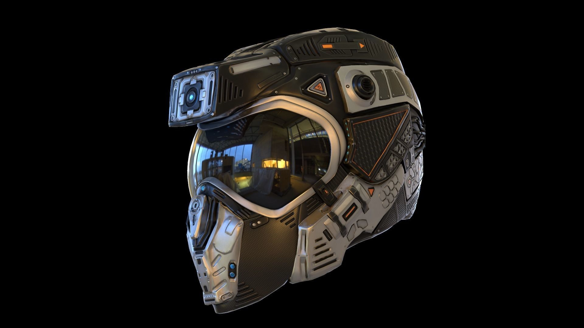 Helmet C19 VR  7k Poly Unreal PKG Low-poly 3D model_9