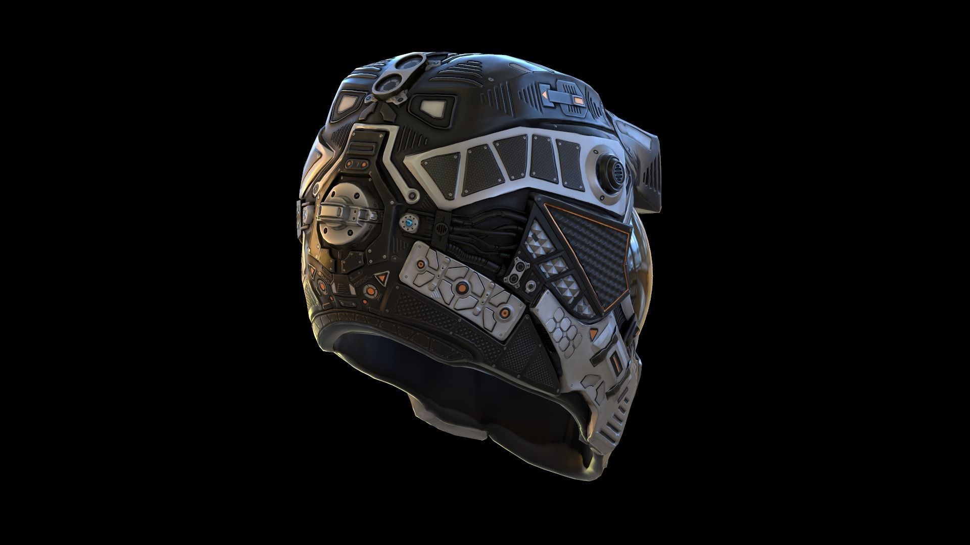 Helmet C19 VR  7k Poly Unreal PKG Low-poly 3D model_2