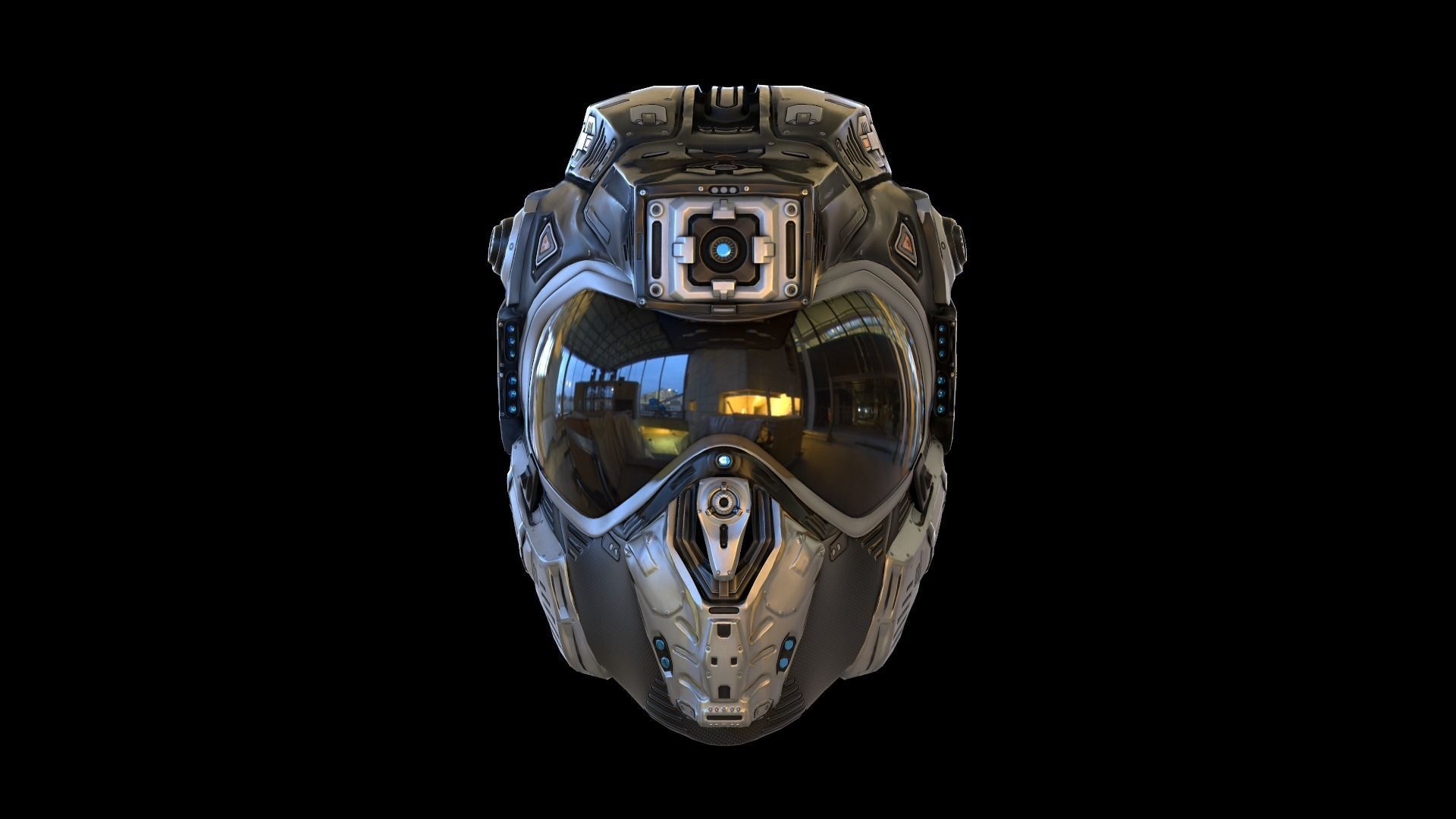 Helmet C19 VR  7k Poly Unreal PKG Low-poly 3D model_4