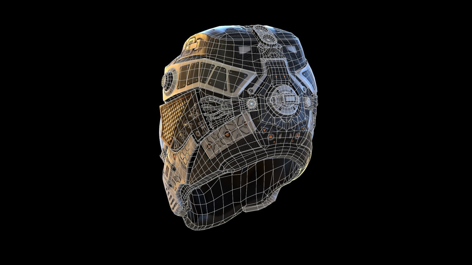 Helmet C19 VR  7k Poly Unreal PKG Low-poly 3D model_6