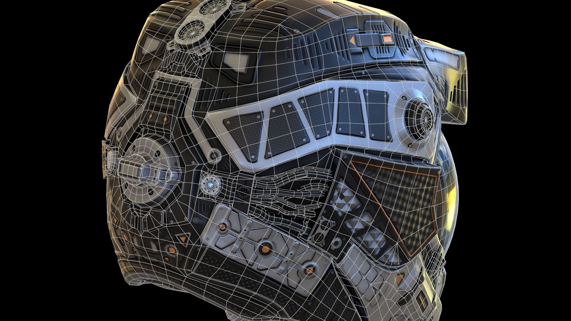 Helmet C19 VR  7k Poly Unreal PKG Low-poly 3D model_7