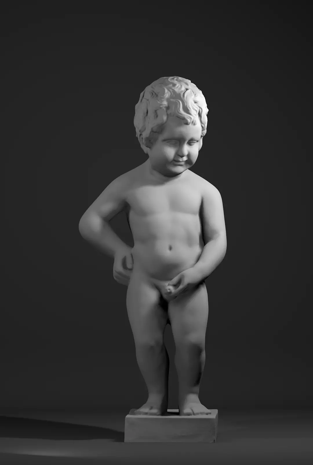 Peeing boy 3D model_0