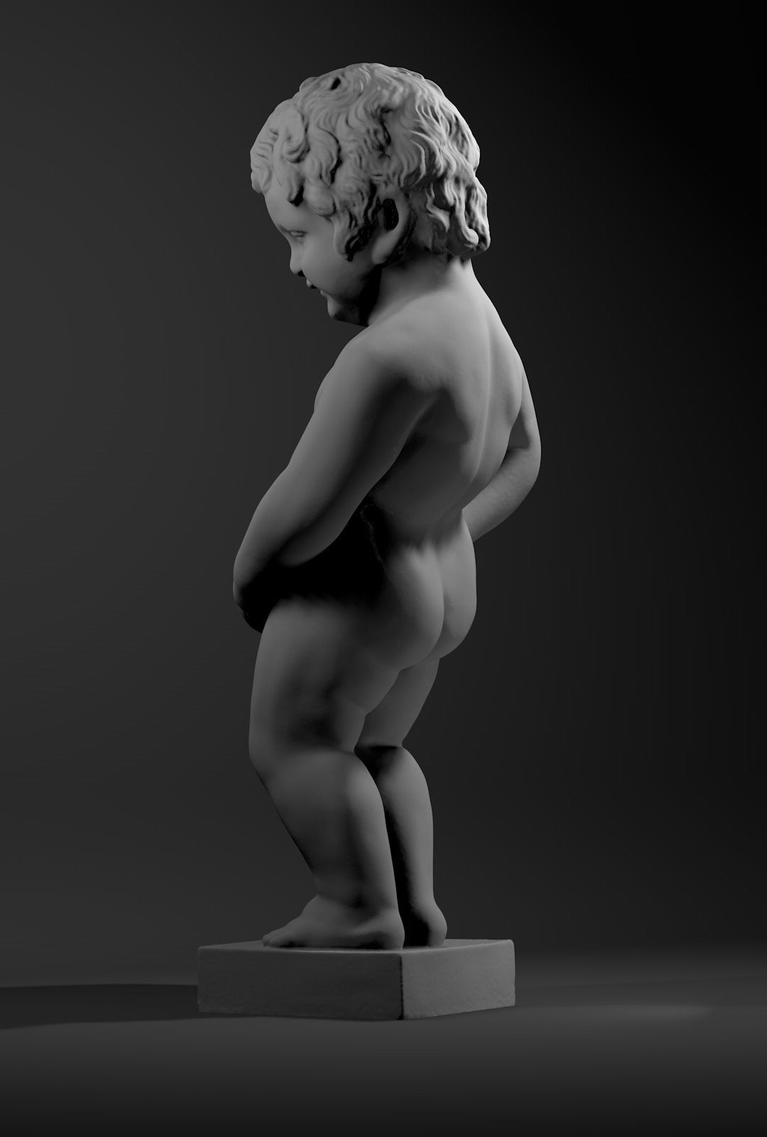 Peeing boy 3D model_4