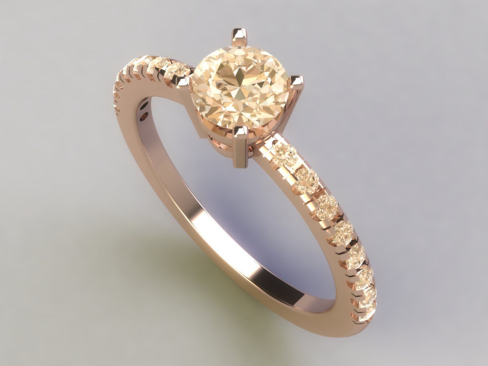 Solitaire ring 003 3D print model_1