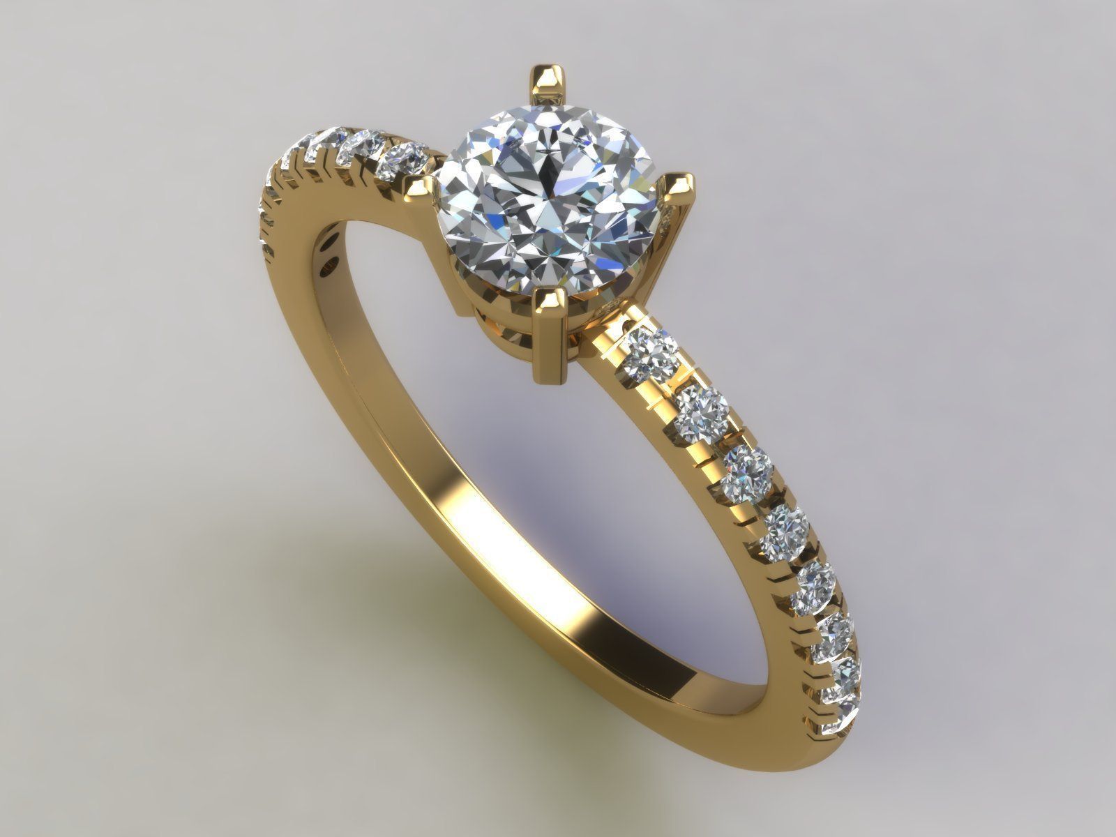 Solitaire ring 003 3D print model_2