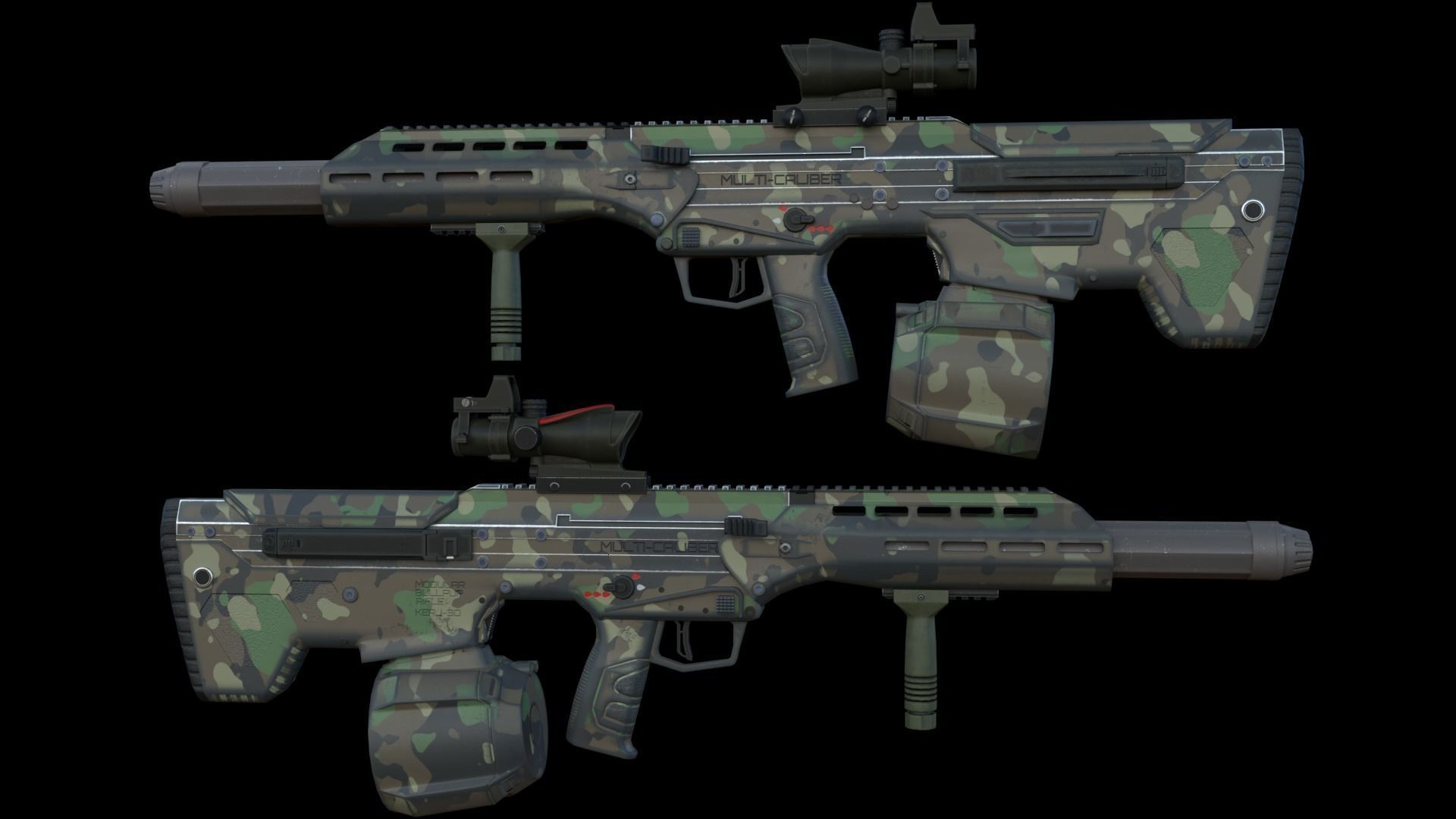 Low-Power Scope Low-poly 3D model_13