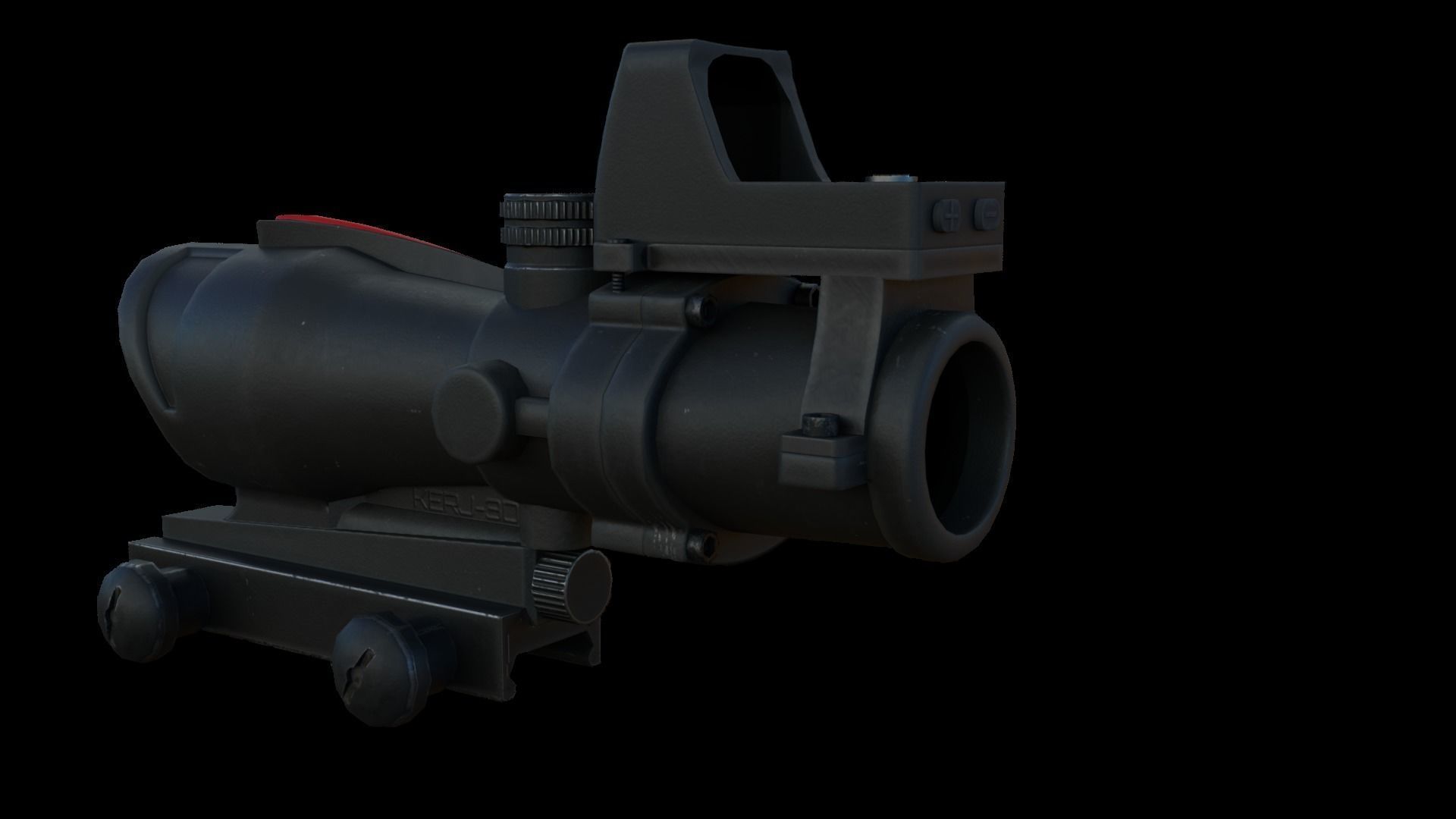 Low-Power Scope Low-poly 3D model_2
