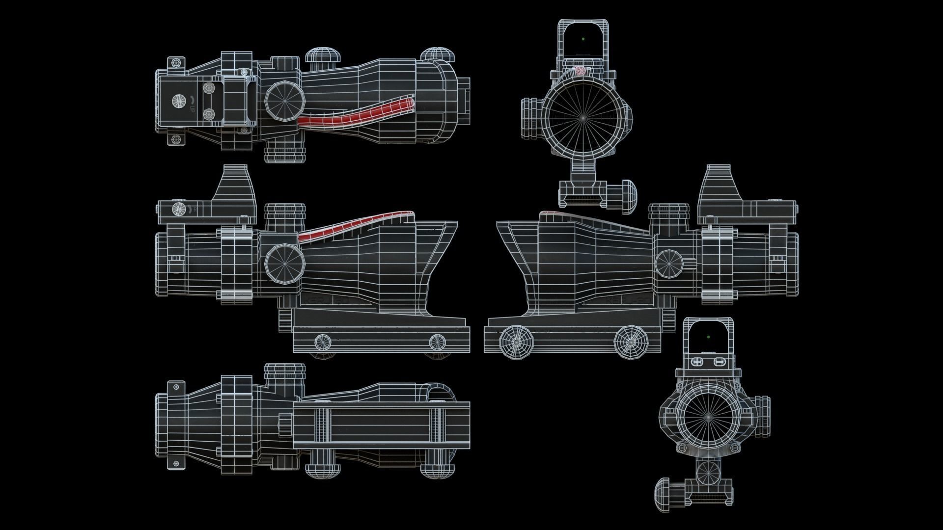 Low-Power Scope Low-poly 3D model_8