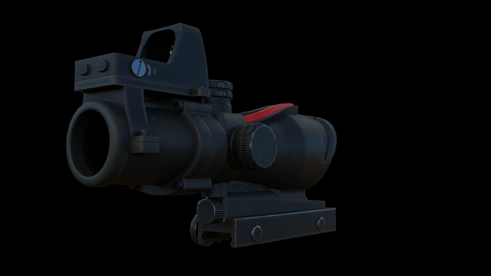 Low-Power Scope Low-poly 3D model_3