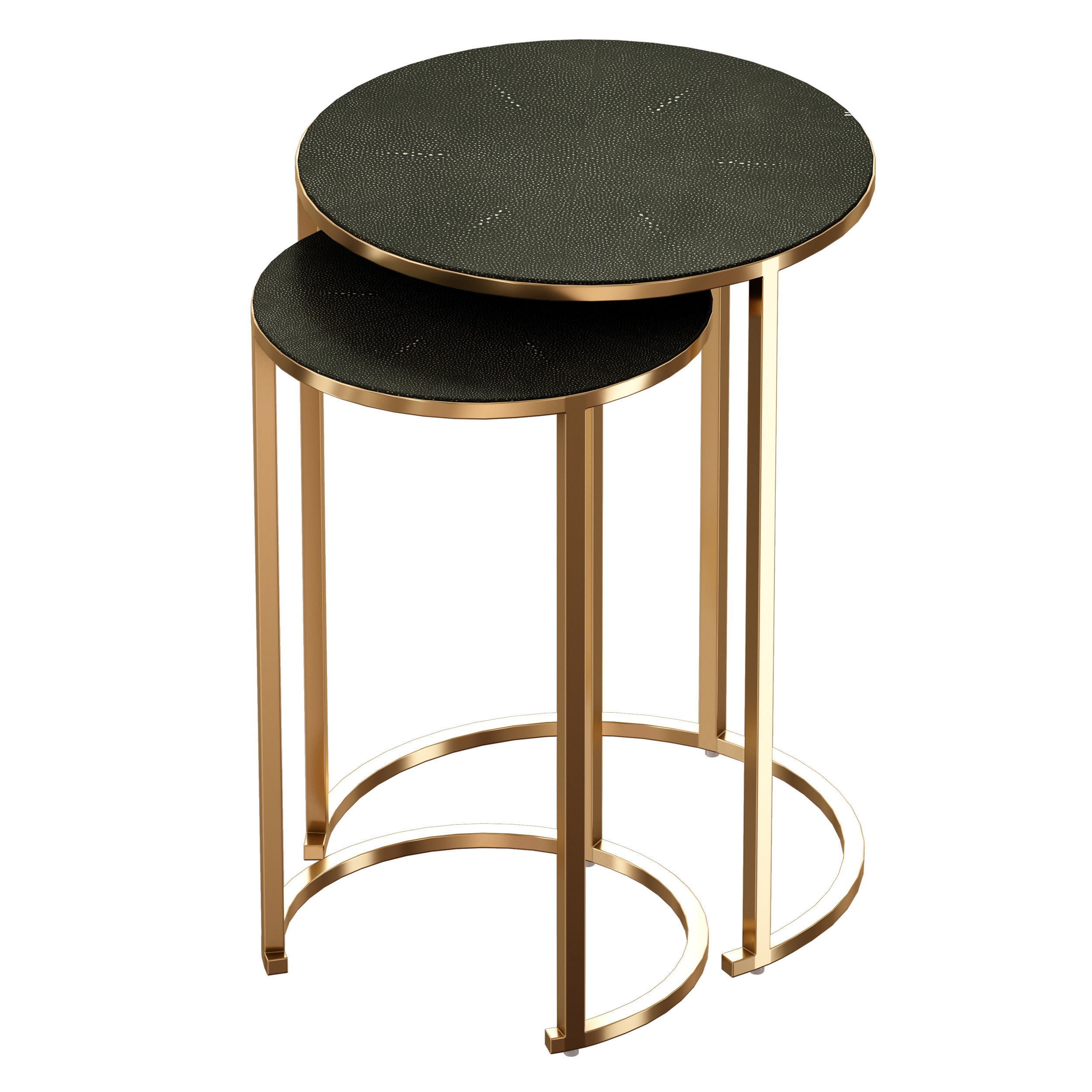 Keya Antique Brass Nesting Accent Tables Crate and Barrel 3D model_4