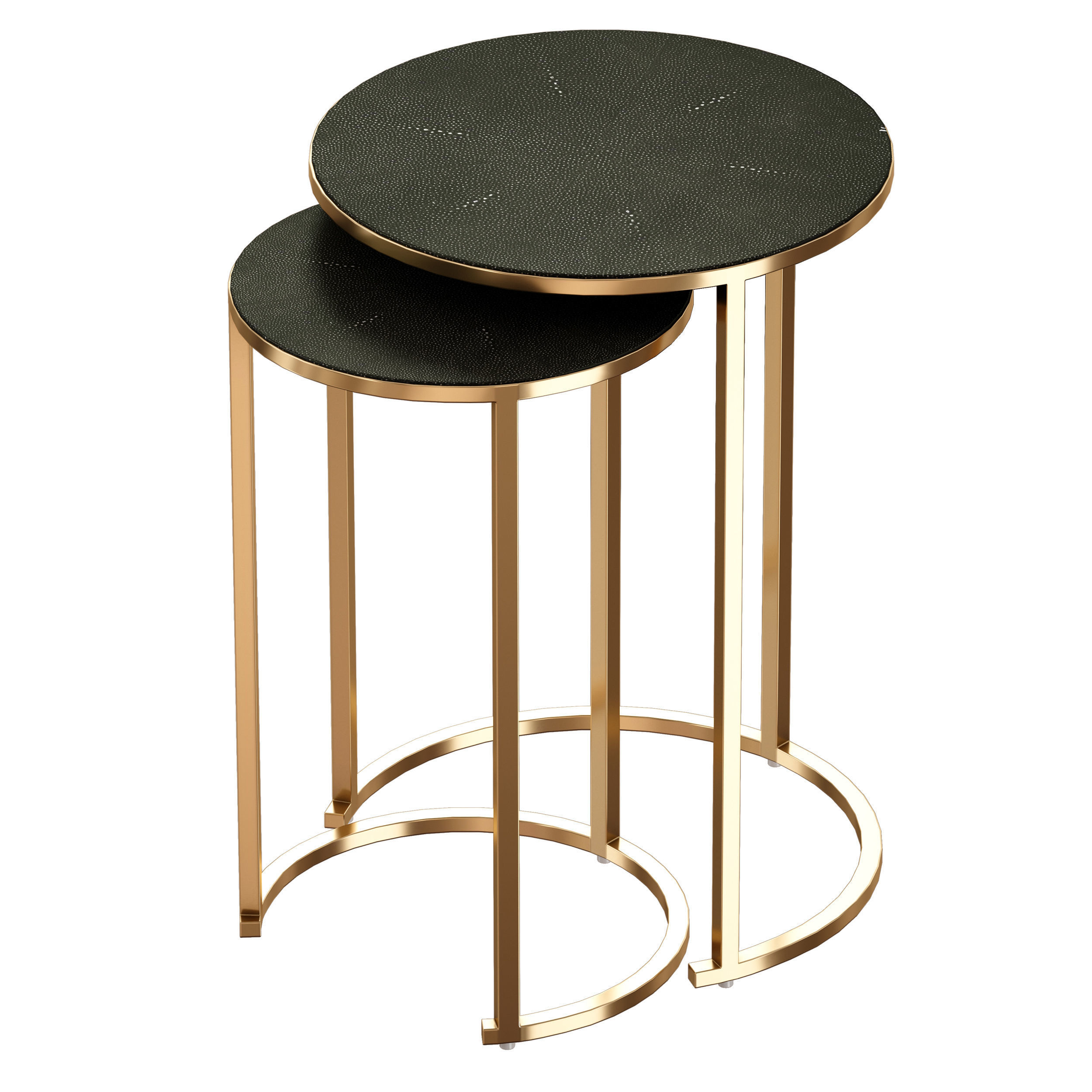 Keya Antique Brass Nesting Accent Tables Crate and Barrel 3D model_3