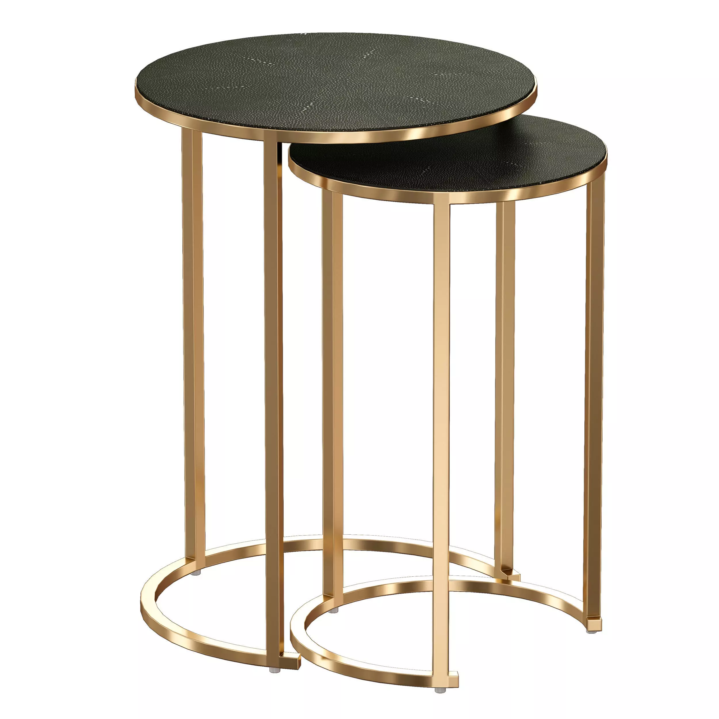 Keya Antique Brass Nesting Accent Tables Crate and Barrel 3D model_0