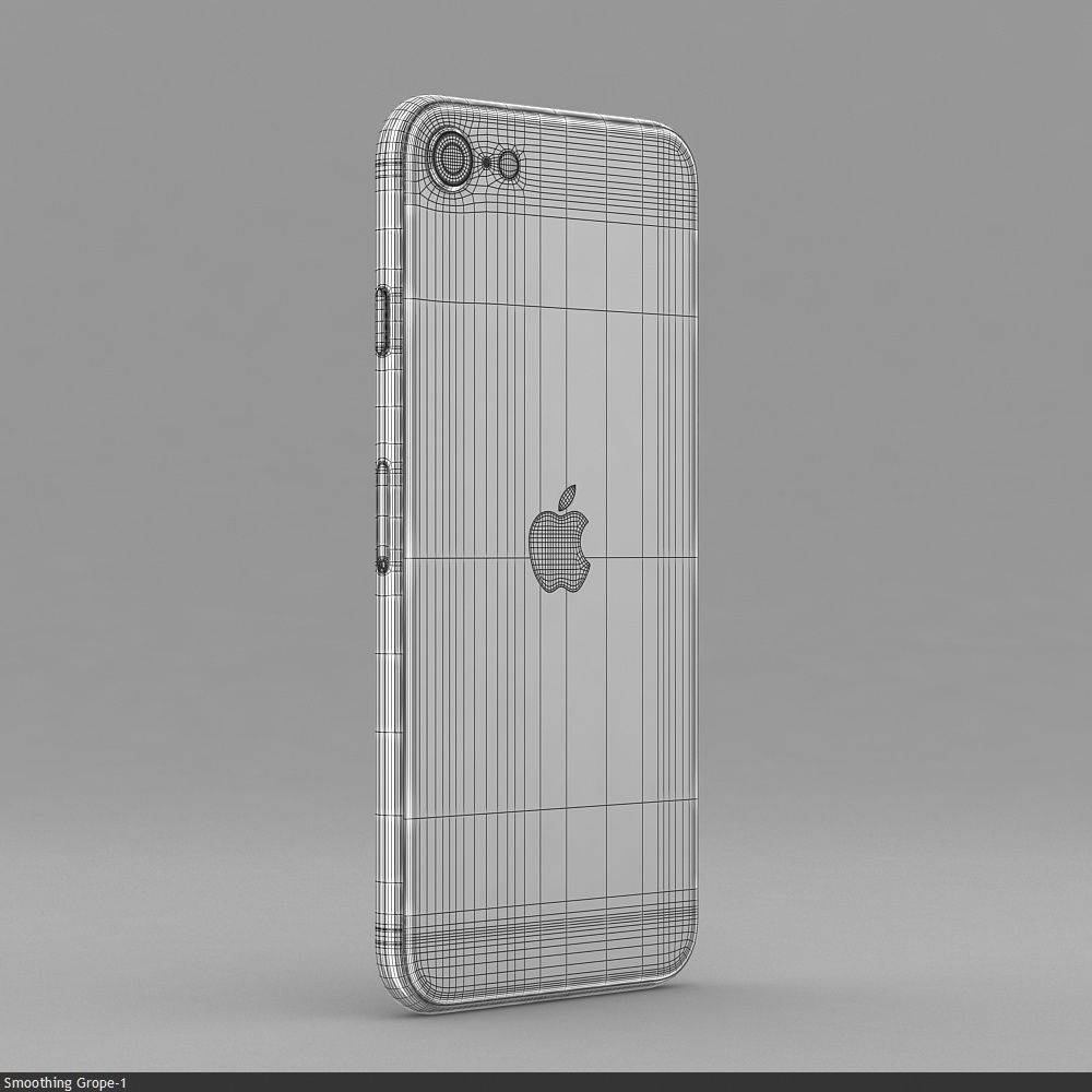 Apple iPhone SE 2020 White Low-poly 3D model_24