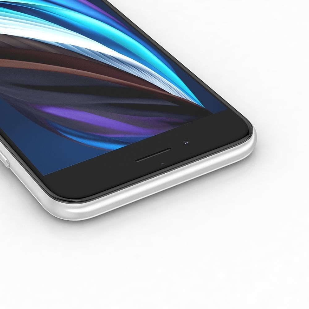 Apple iPhone SE 2020 White Low-poly 3D model_16