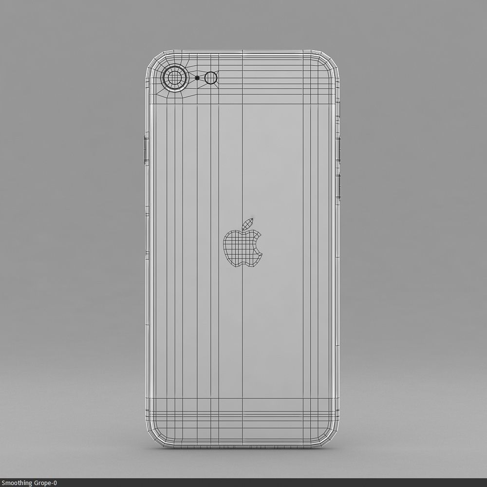 Apple iPhone SE 2020 White Low-poly 3D model_21