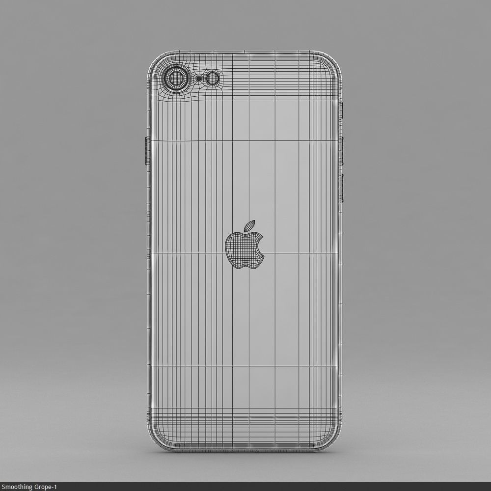 Apple iPhone SE 2020 White Low-poly 3D model_22